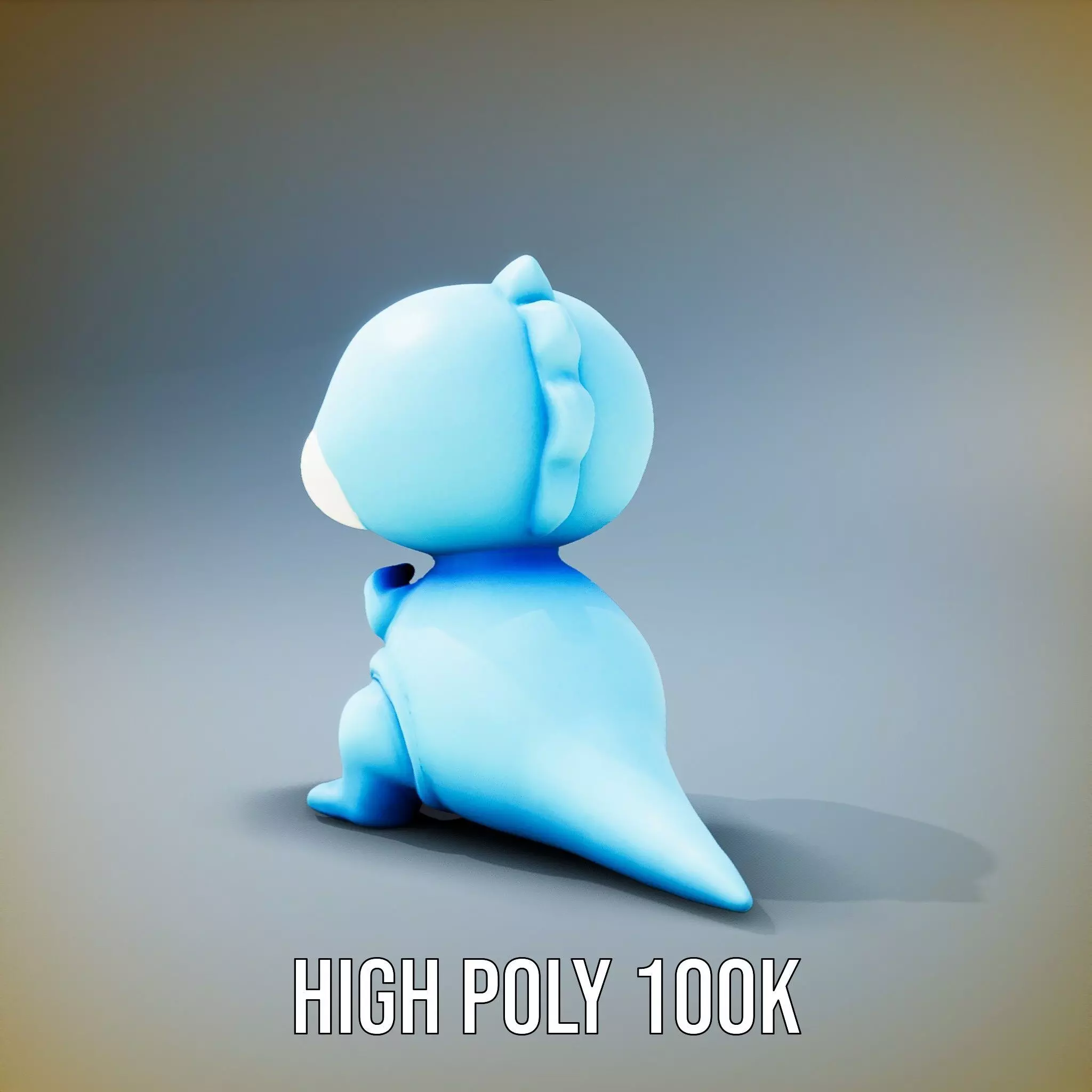 Blue Dinosaur Figure model pack Low-poly 3D model_18
