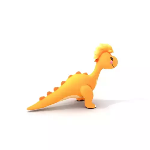 Cheerful Orange Dinosaur model pack