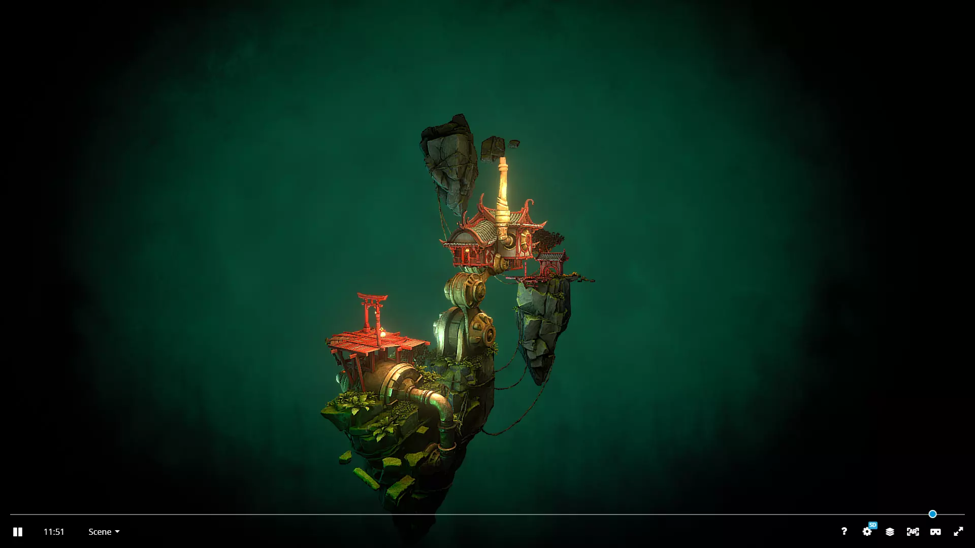 Stylized Fantasy Asian Temple Environment 3D Model 3D model_10