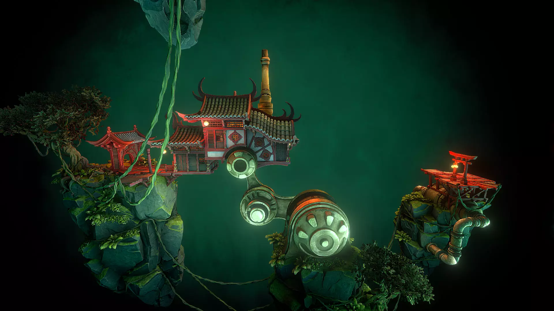 Stylized Fantasy Asian Temple Environment 3D Model 3D model_25