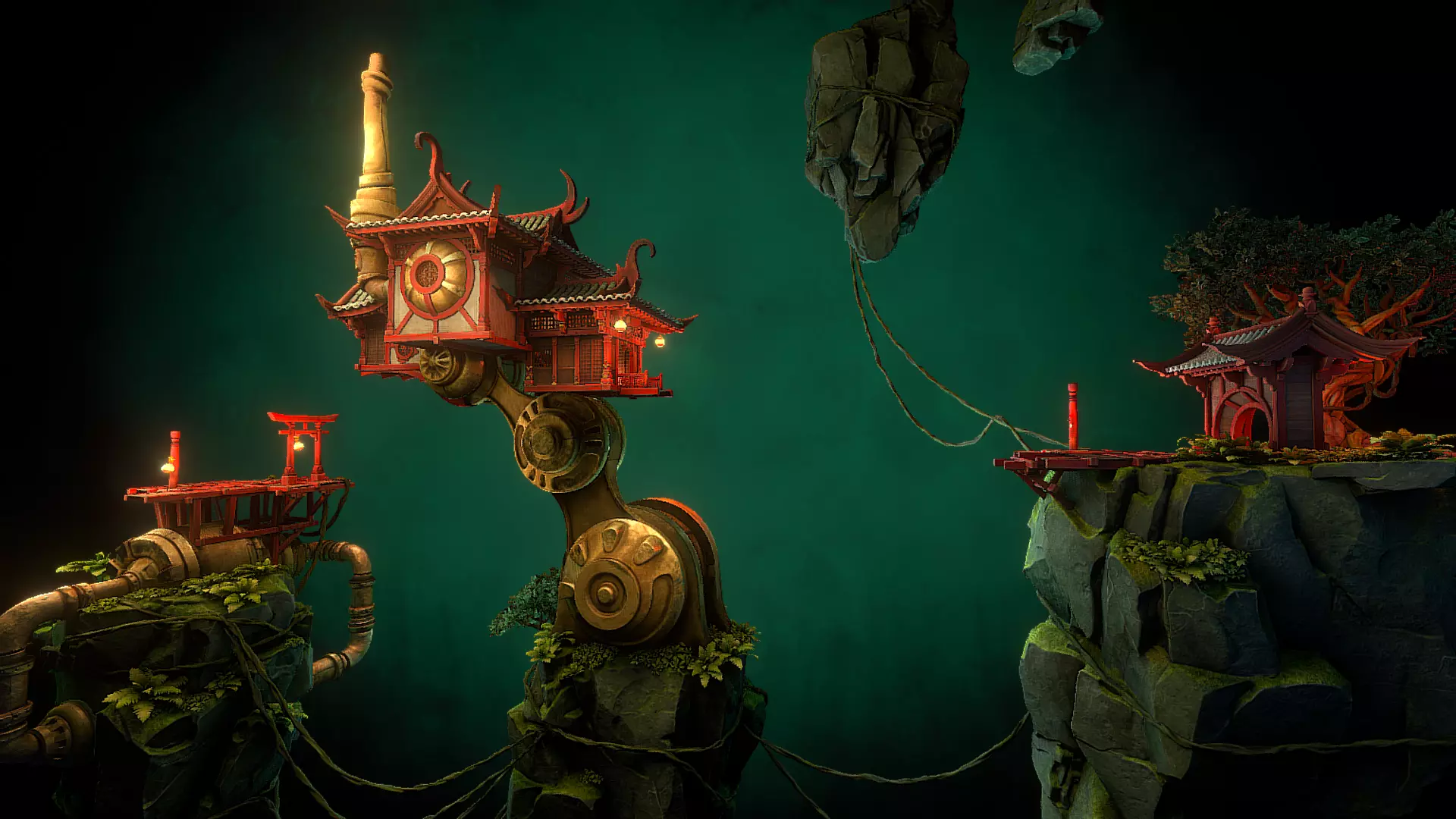 Stylized Fantasy Asian Temple Environment 3D Model 3D model_6