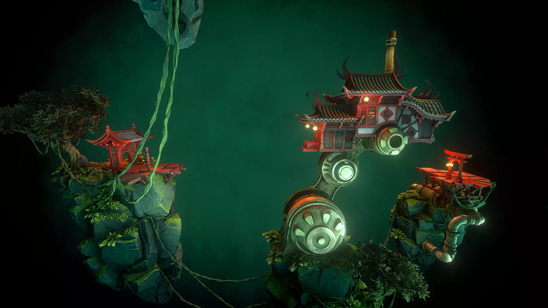 Stylized Fantasy Asian Temple Environment 3D Model 3D model_23