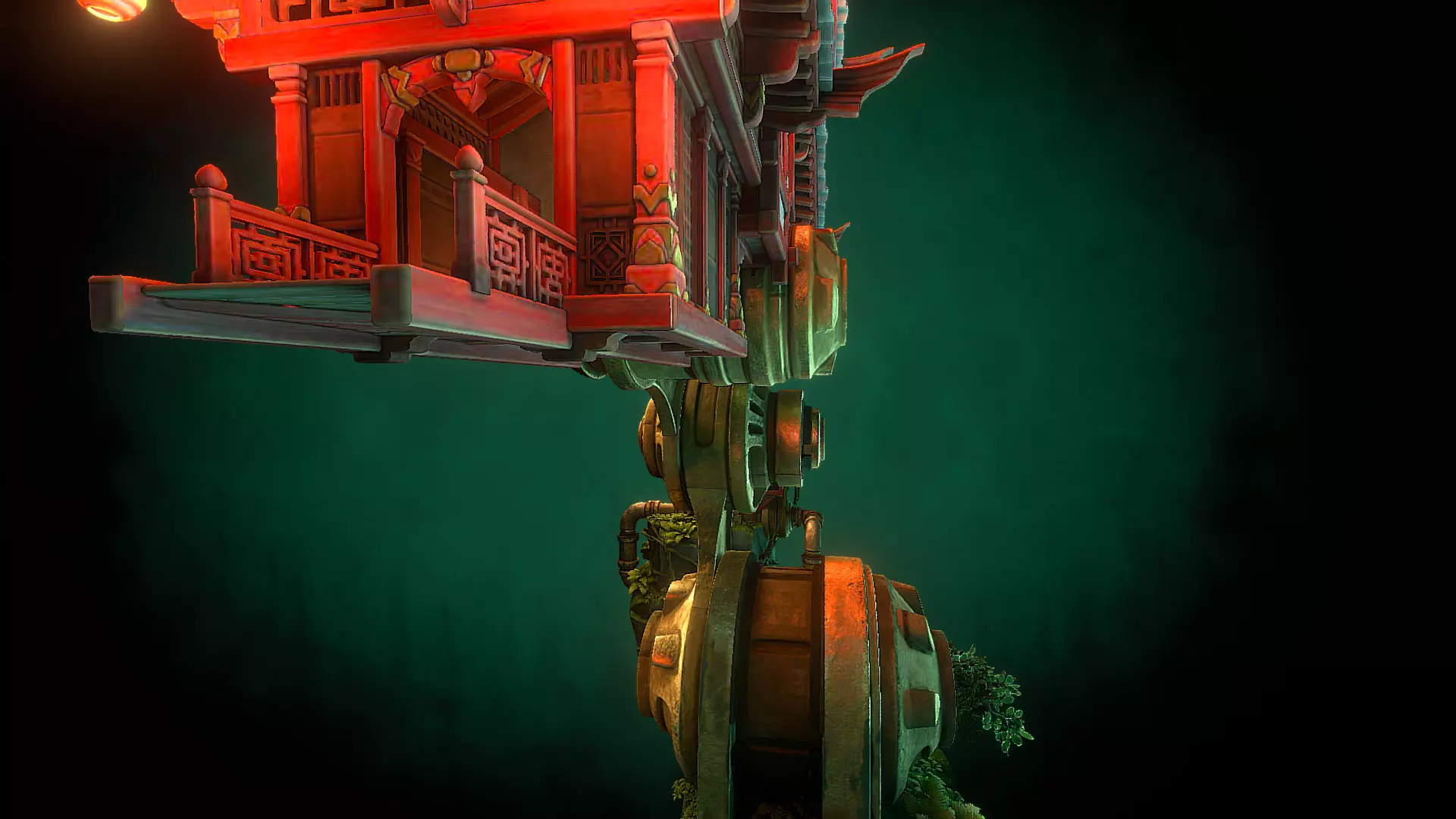 Stylized Fantasy Asian Temple Environment 3D Model 3D model_17