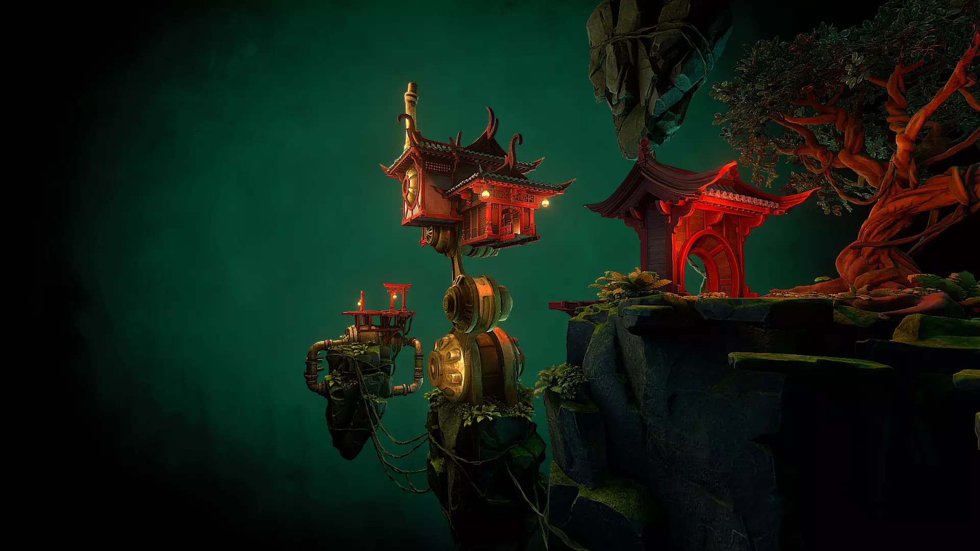 Stylized Fantasy Asian Temple Environment 3D Model 3D model_15