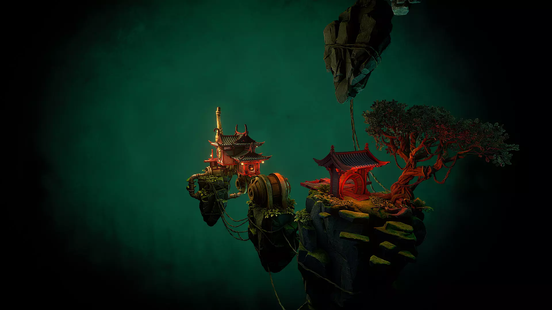 Stylized Fantasy Asian Temple Environment 3D Model 3D model_29