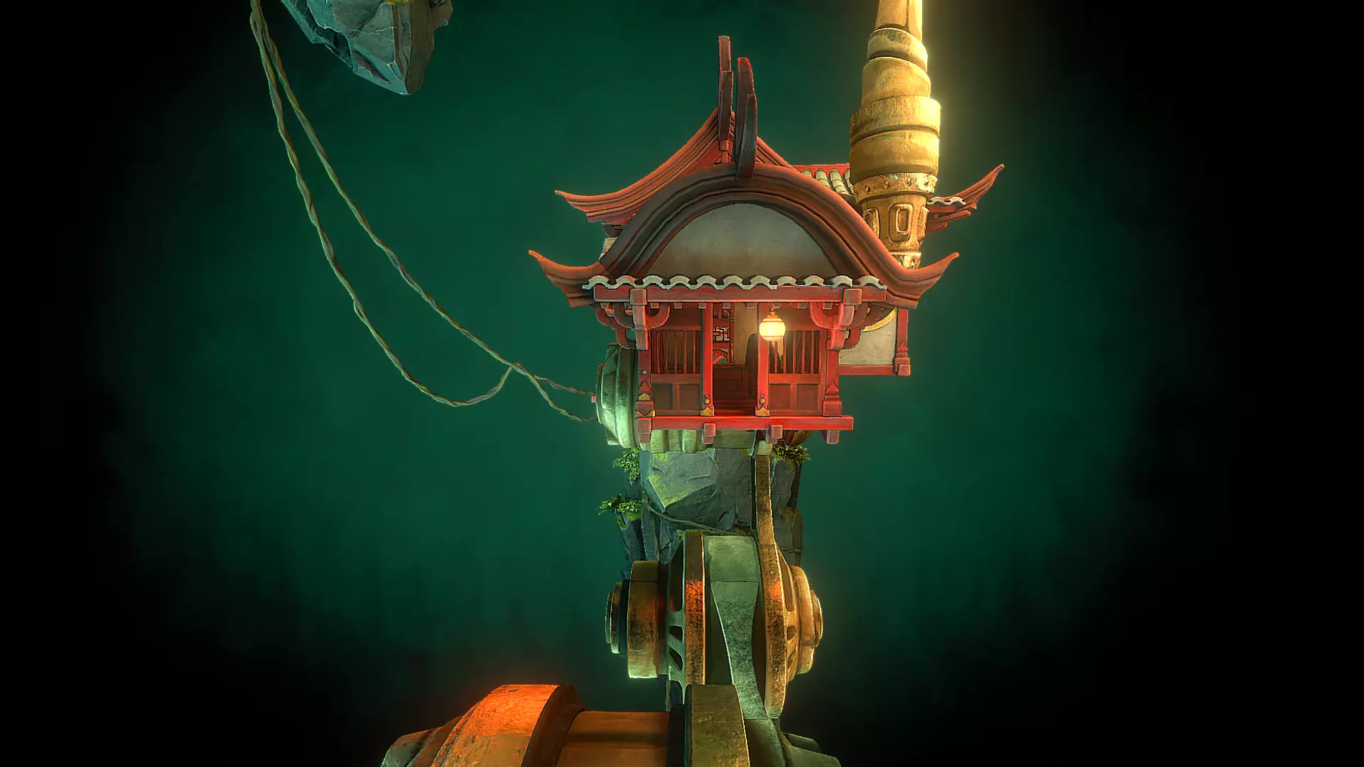 Stylized Fantasy Asian Temple Environment 3D Model 3D model_38