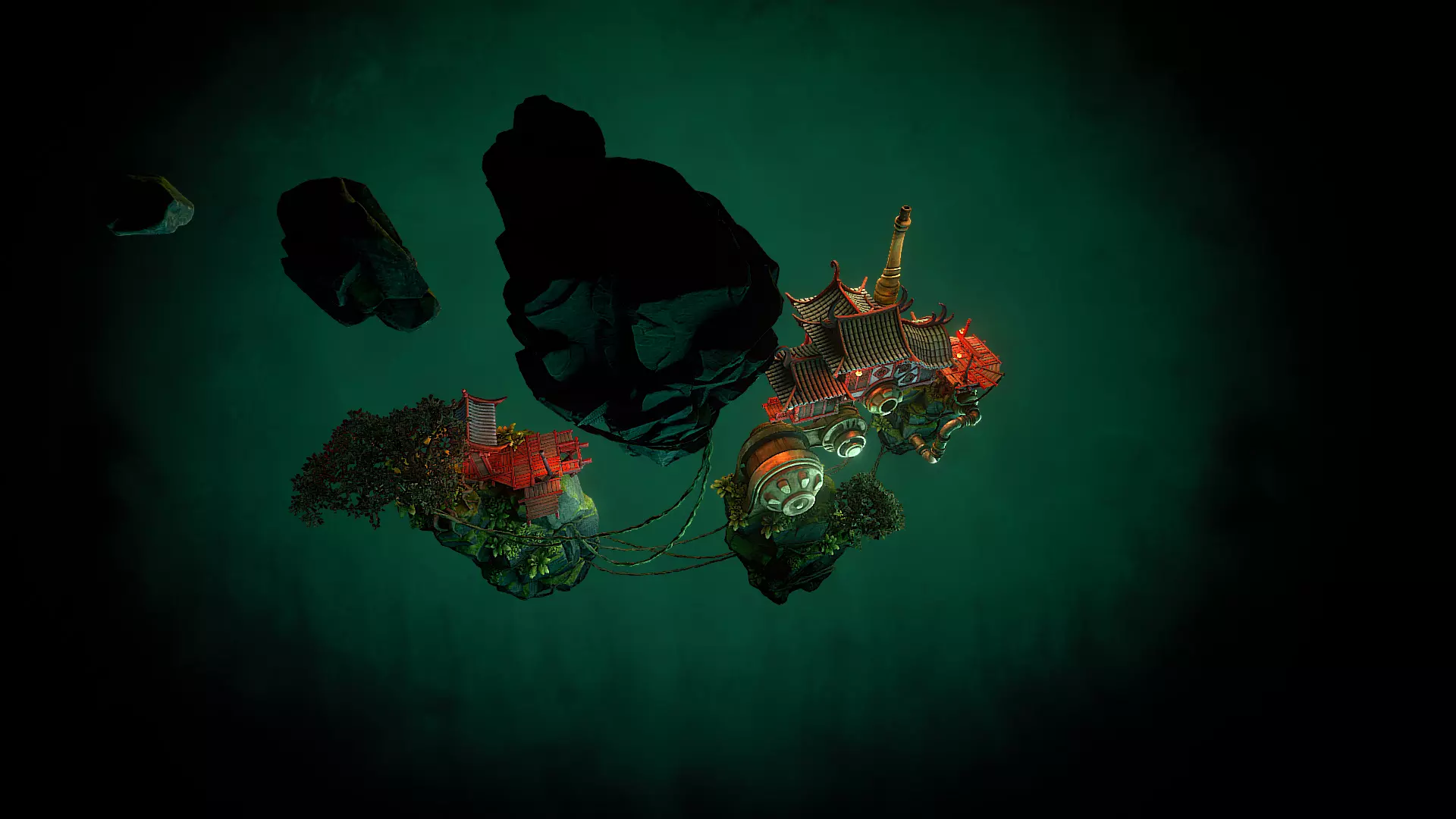 Stylized Fantasy Asian Temple Environment 3D Model 3D model_27