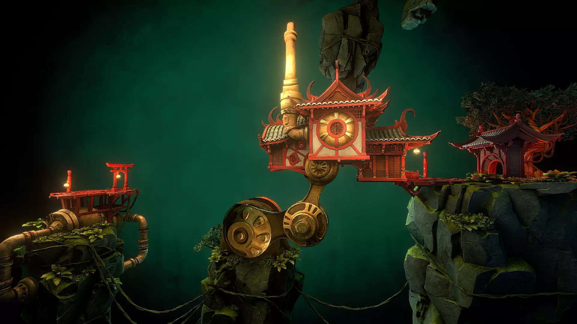 Stylized Fantasy Asian Temple Environment 3D Model 3D model_7