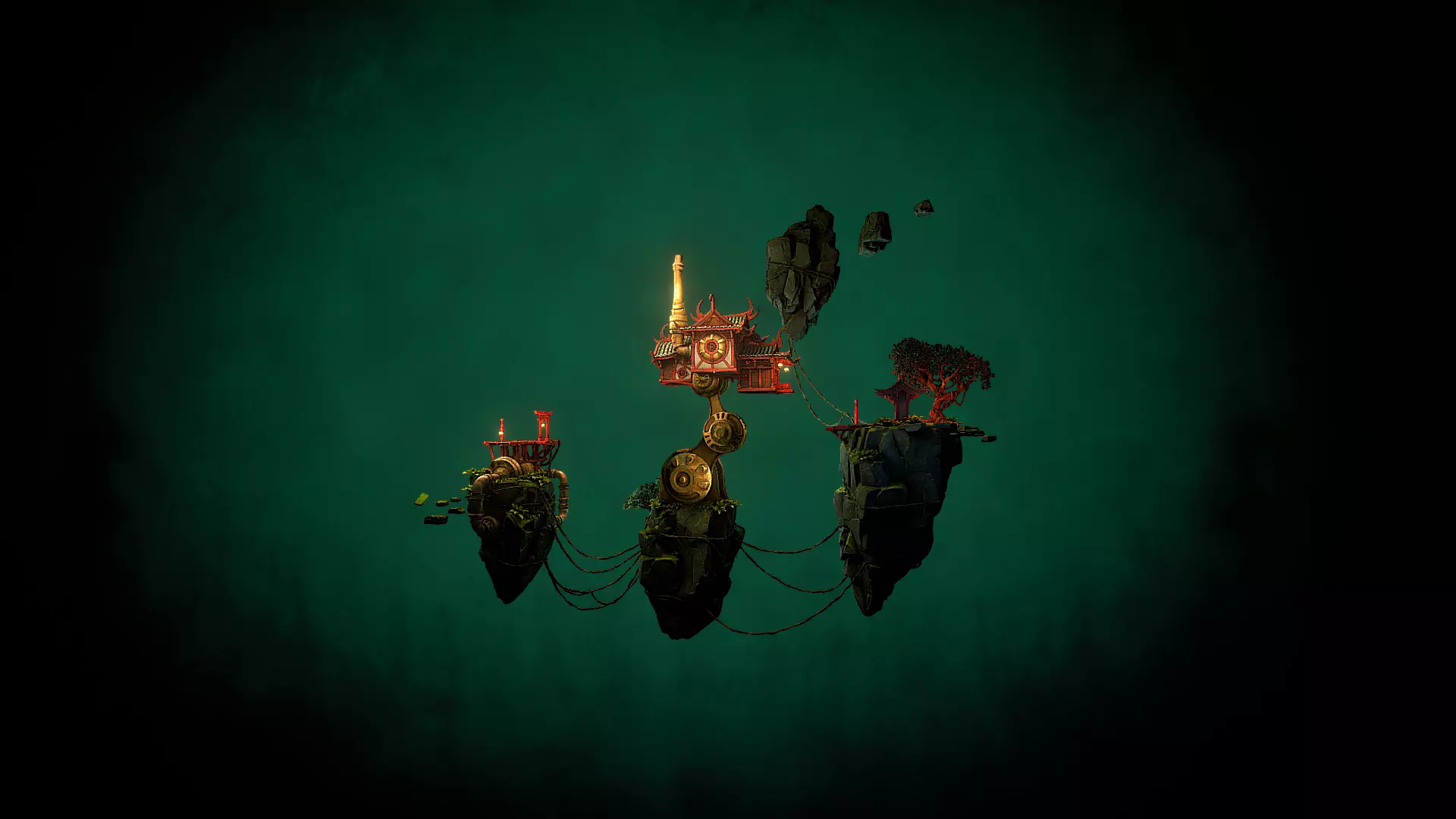 Stylized Fantasy Asian Temple Environment 3D Model 3D model_4