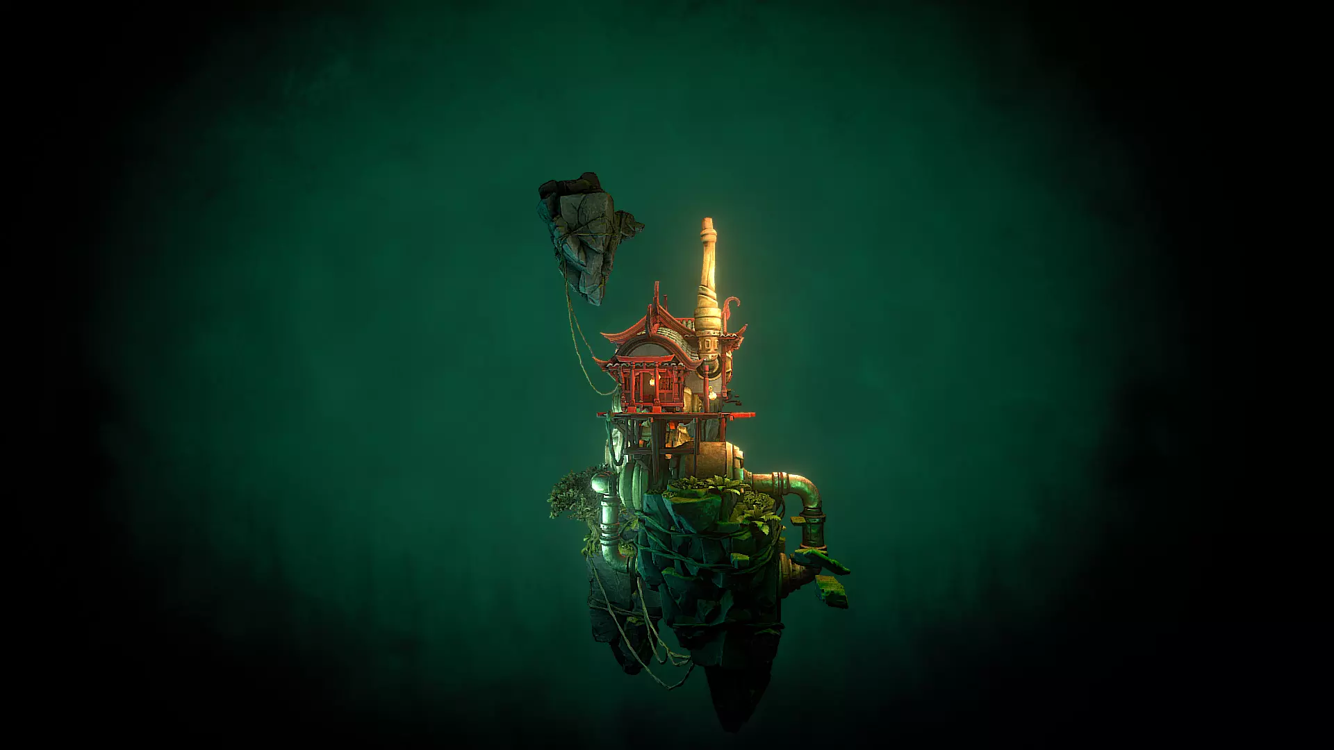 Stylized Fantasy Asian Temple Environment 3D Model 3D model_9