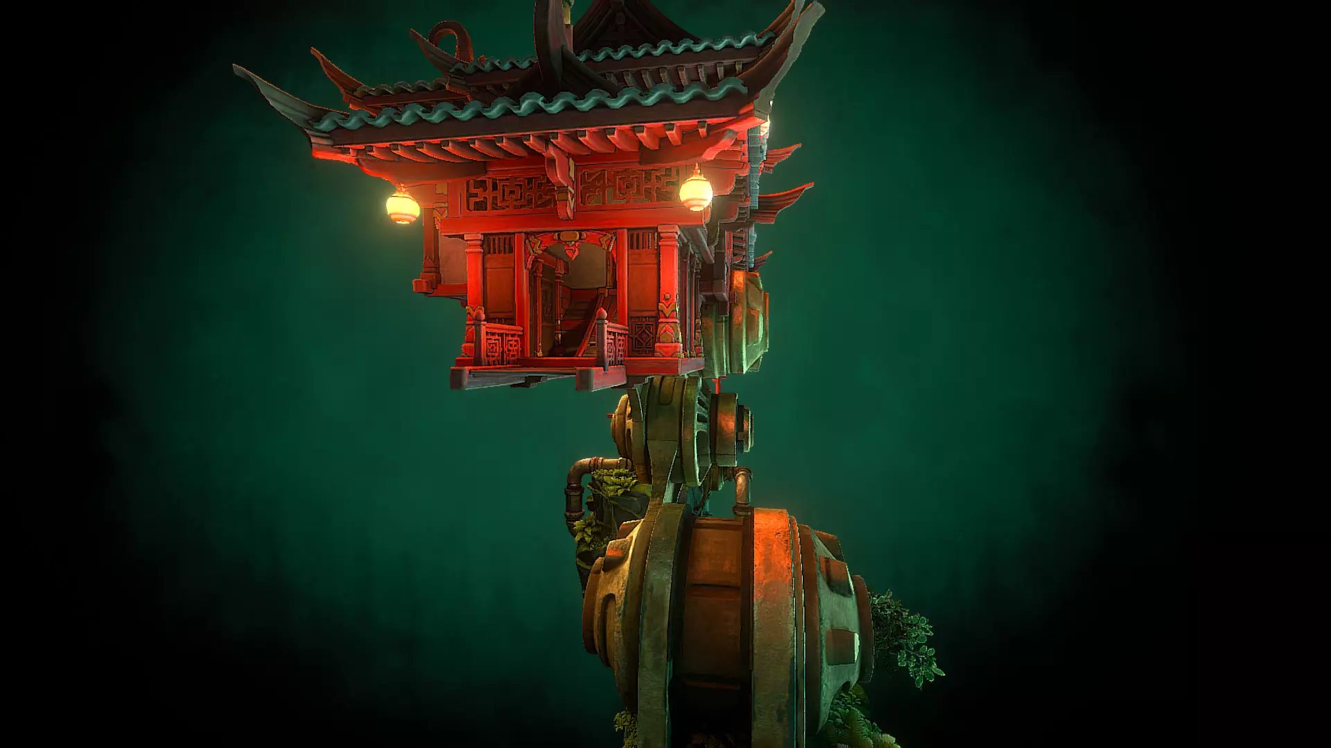 Stylized Fantasy Asian Temple Environment 3D Model 3D model_18