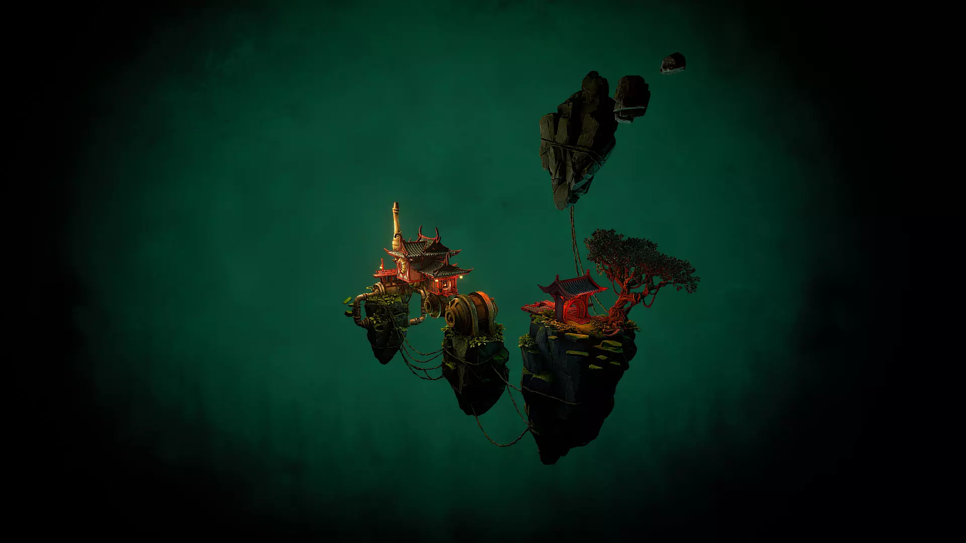 Stylized Fantasy Asian Temple Environment 3D Model 3D model_13