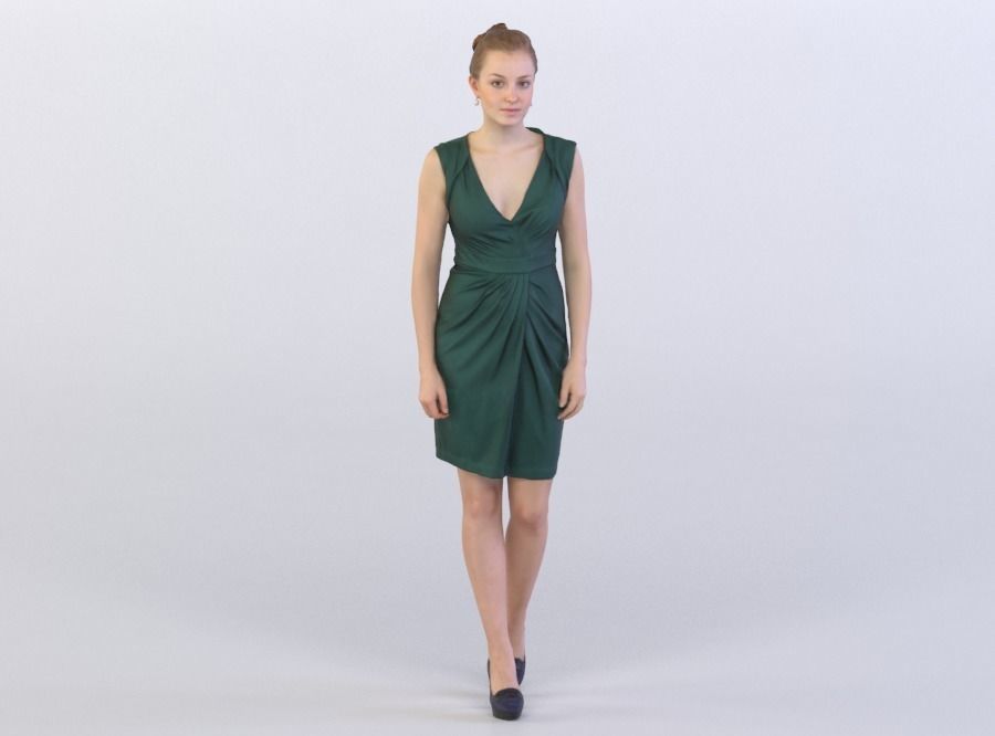 Petra 0250 Woman in a green dress 3D model
