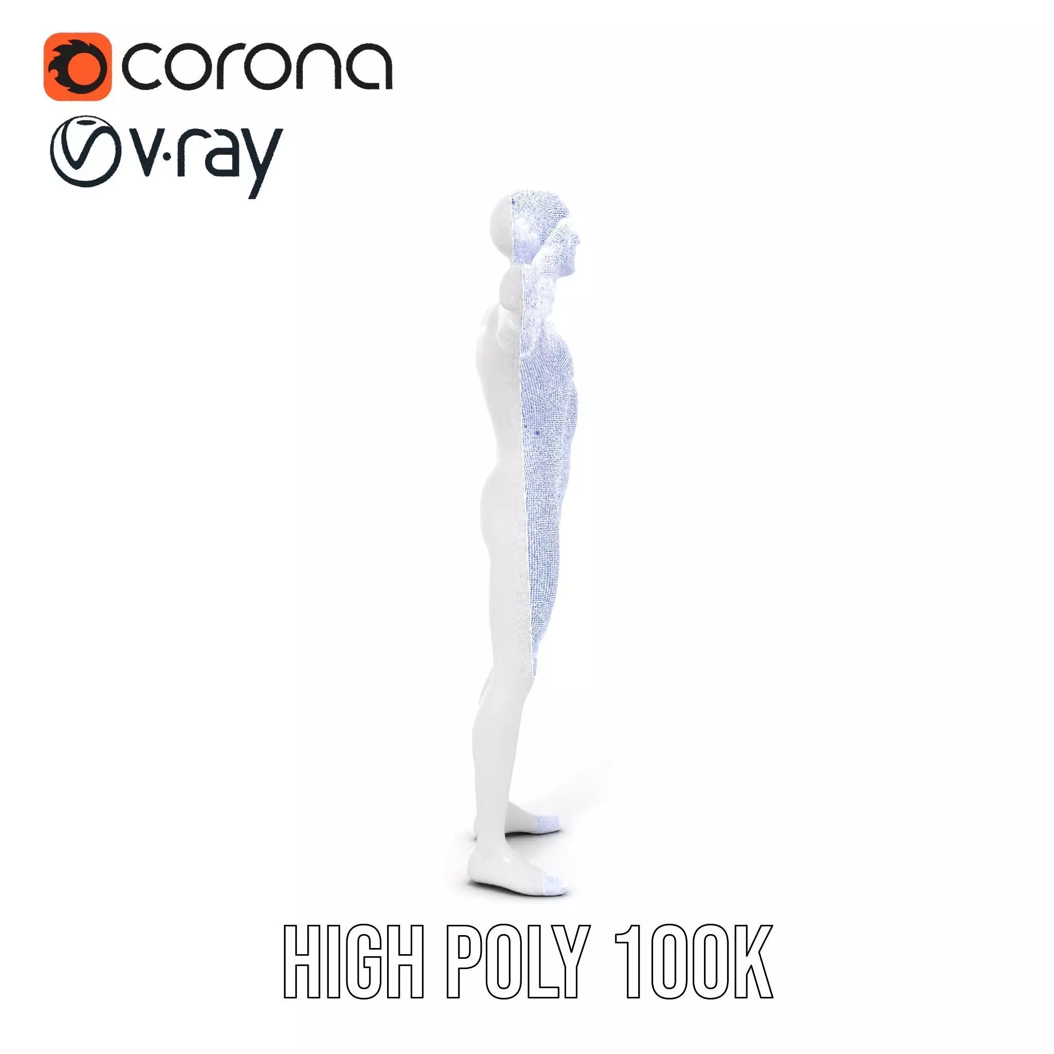 Sleek White Human model pack Low-poly 3D model_17