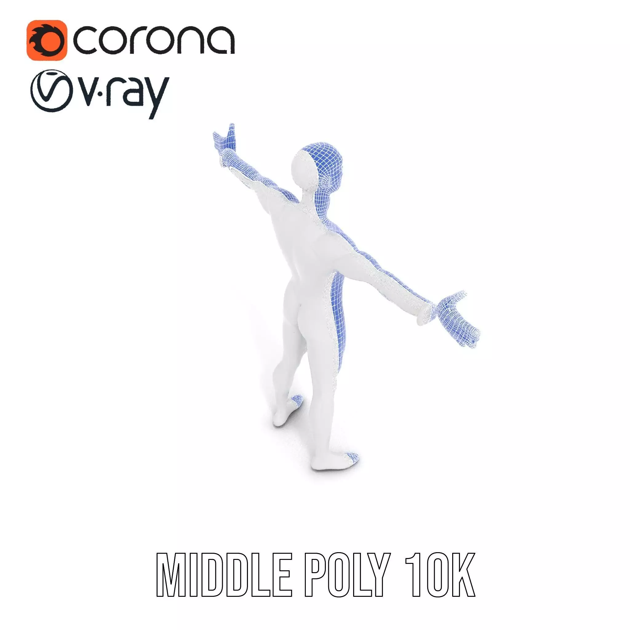 Sleek White Human model pack Low-poly 3D model_15