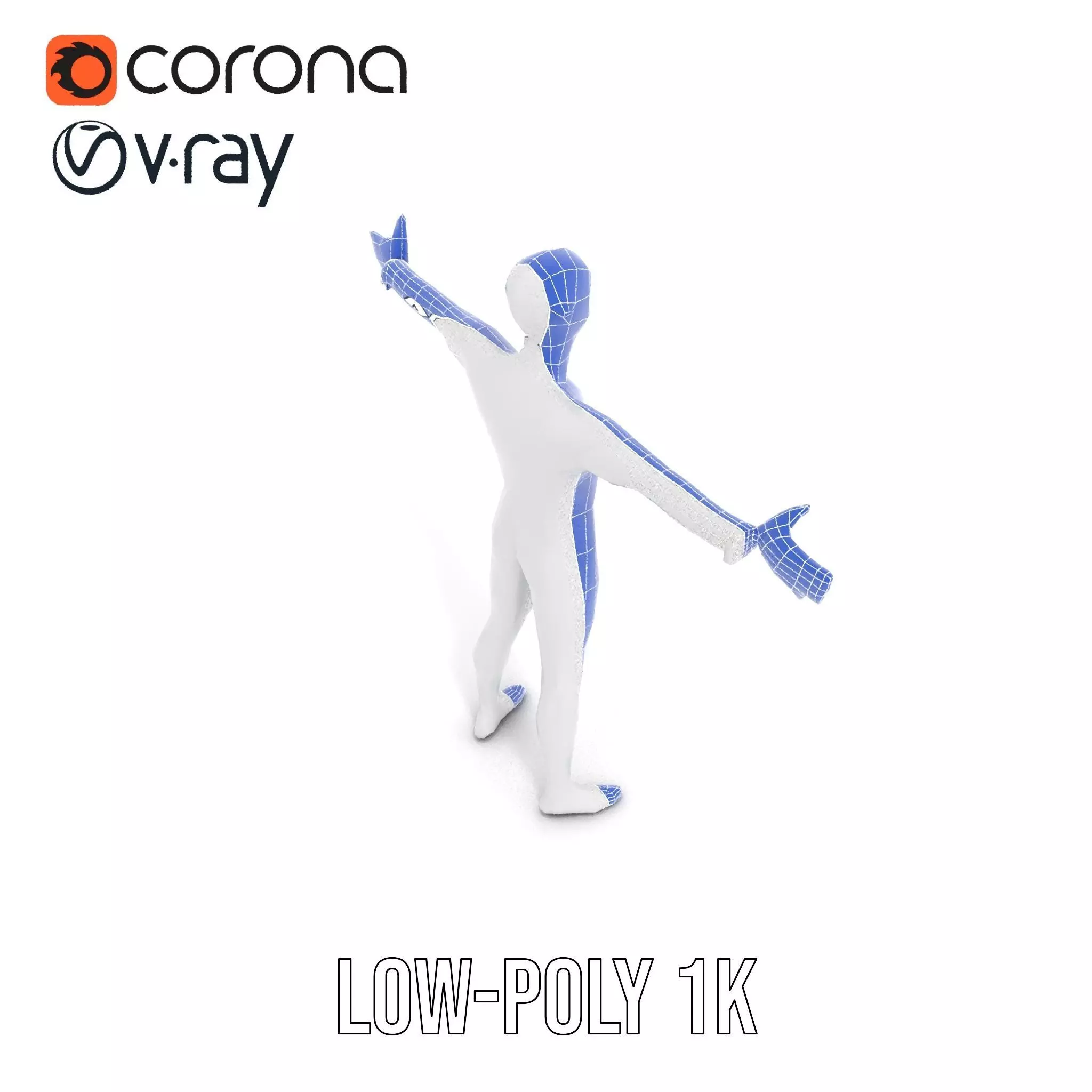 Sleek White Human model pack Low-poly 3D model_16