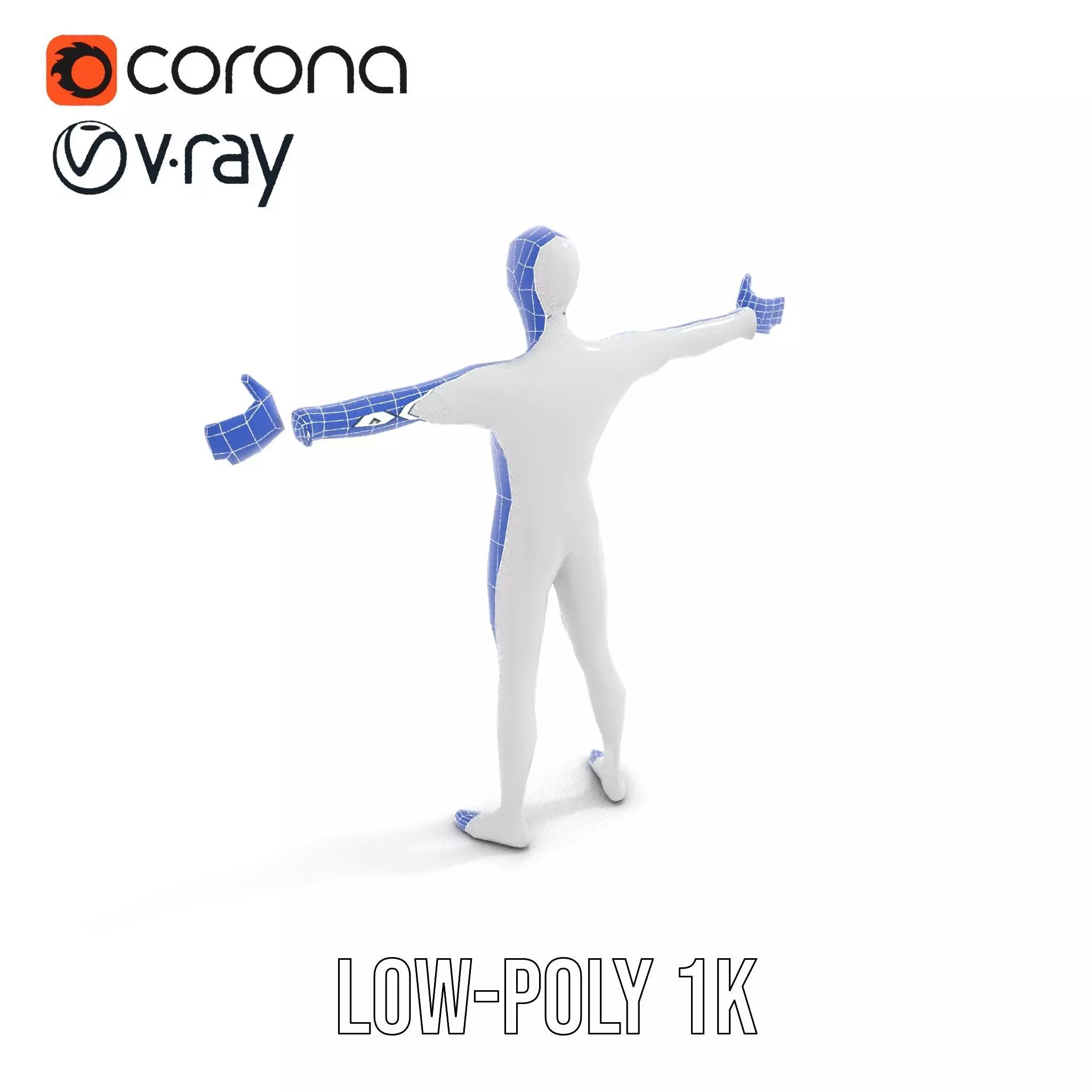 Sleek White Human model pack Low-poly 3D model_9