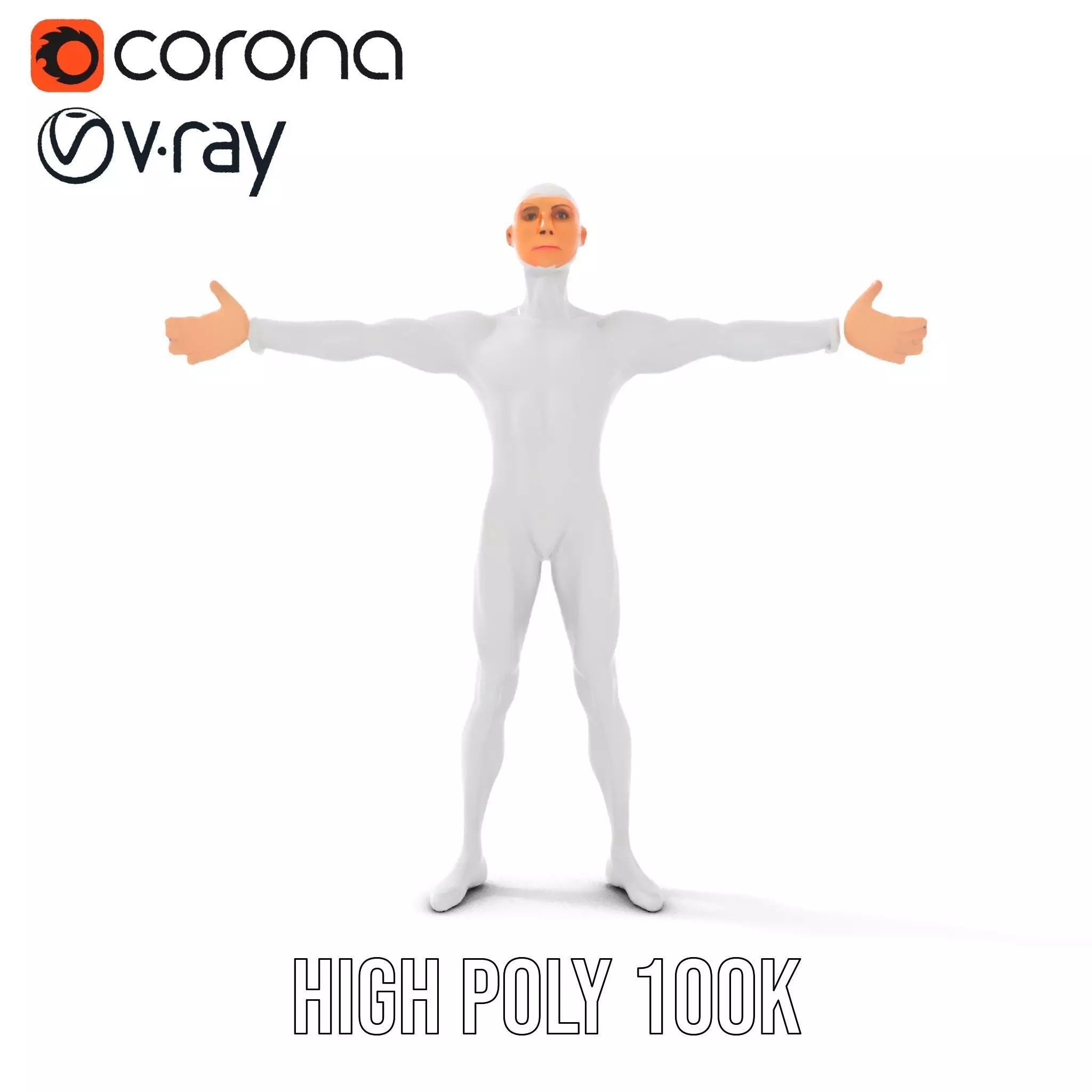 Sleek White Human model pack Low-poly 3D model_34