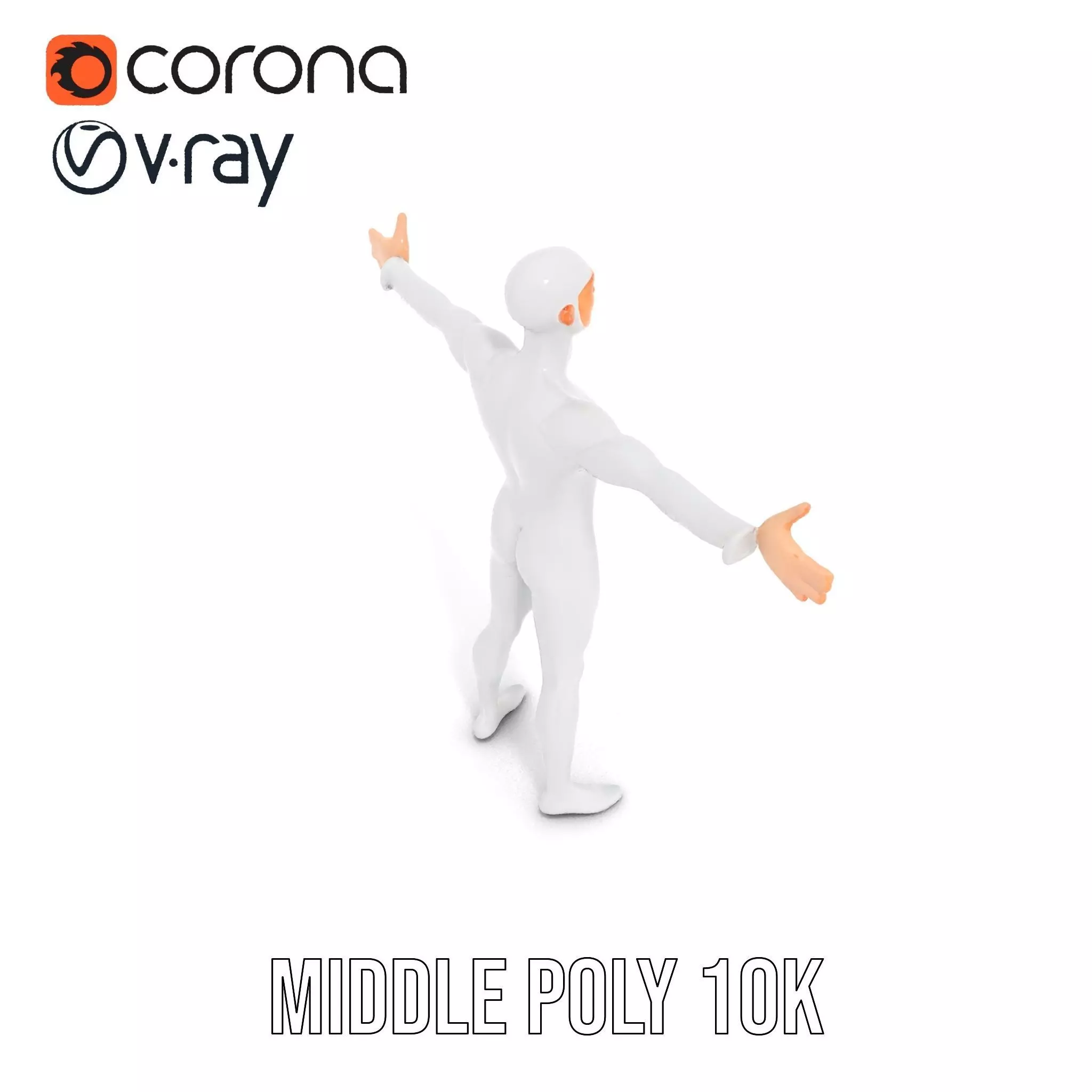 Sleek White Human model pack Low-poly 3D model_13