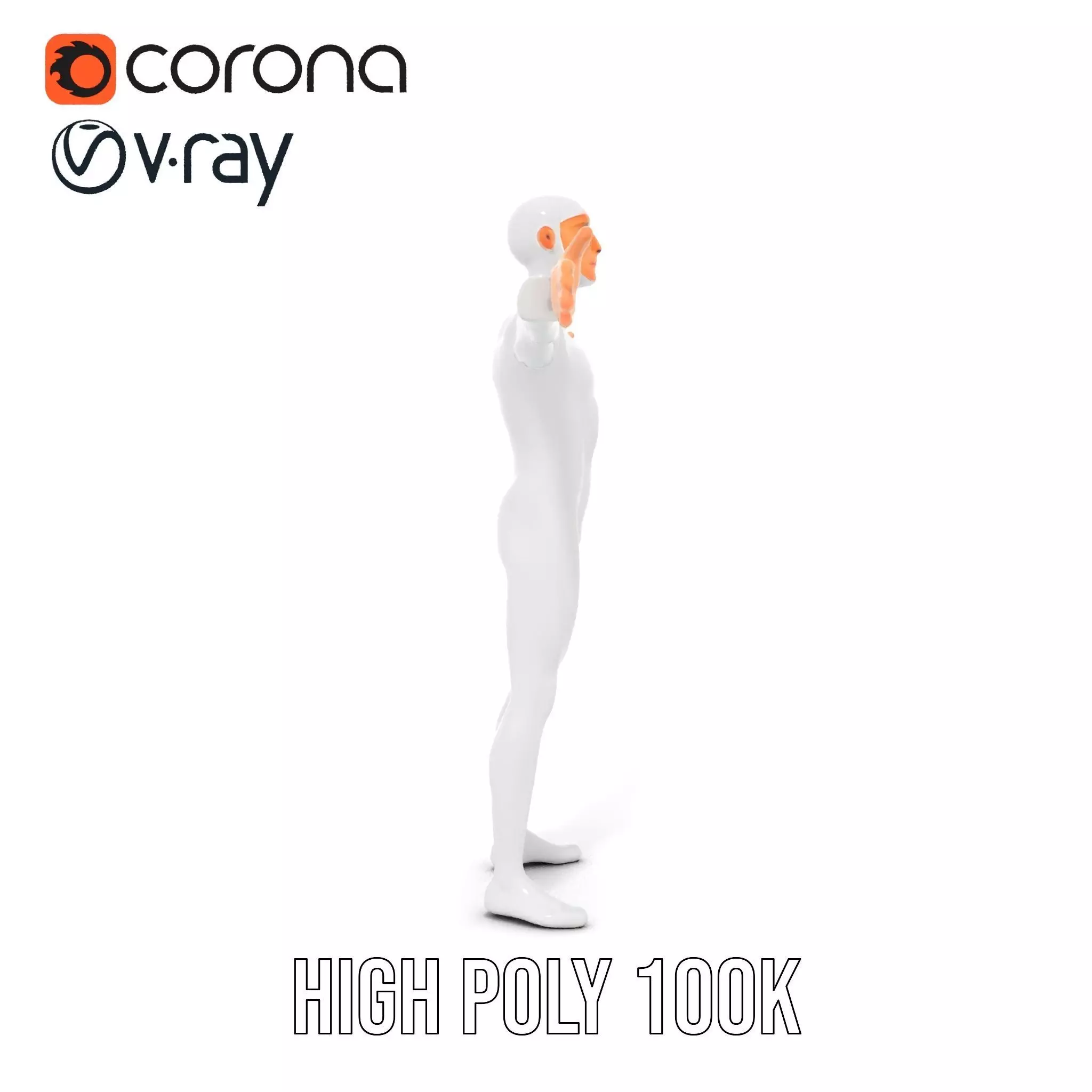 Sleek White Human model pack Low-poly 3D model_33