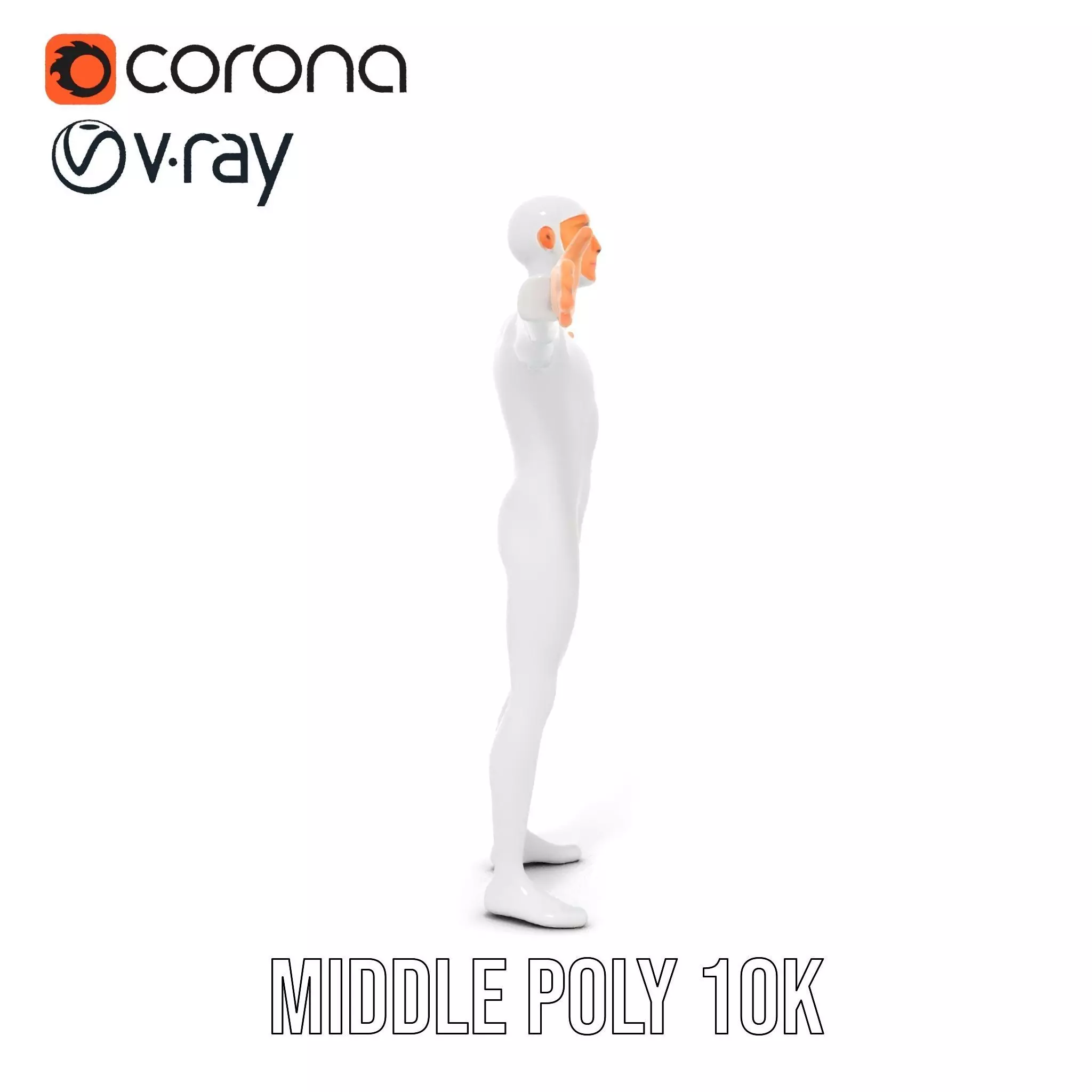 Sleek White Human model pack Low-poly 3D model_11