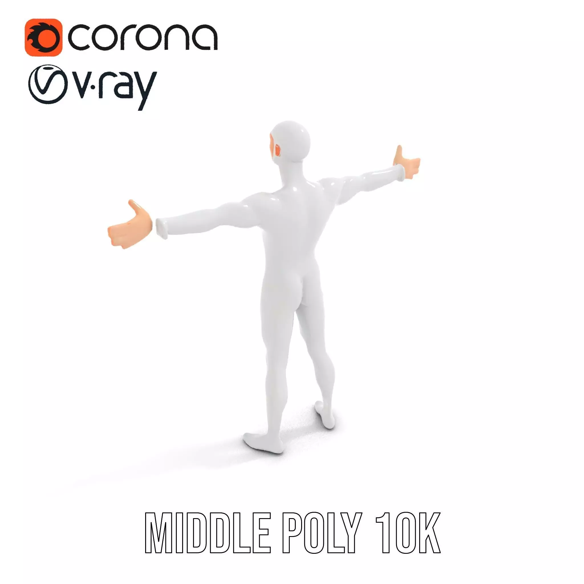 Sleek White Human model pack Low-poly 3D model_18