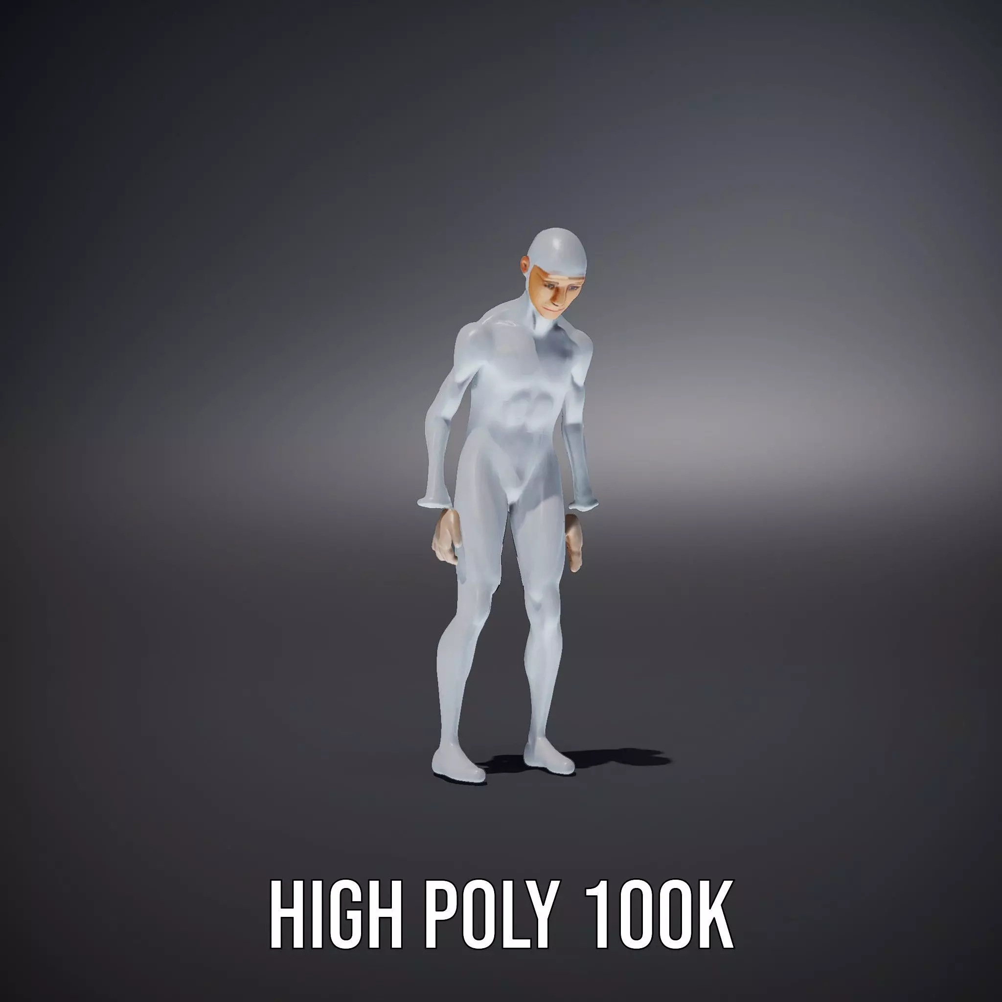 Sleek White Human model pack Low-poly 3D model_20