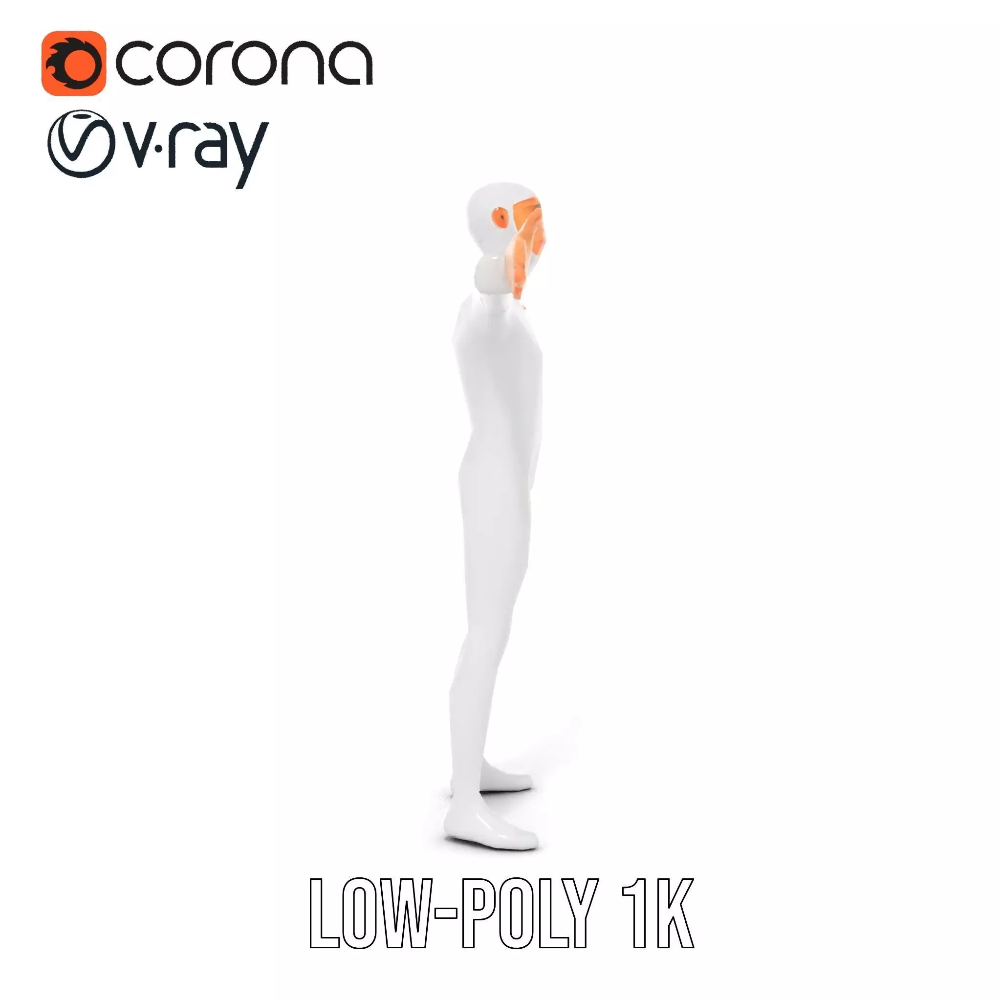 Sleek White Human model pack Low-poly 3D model_12