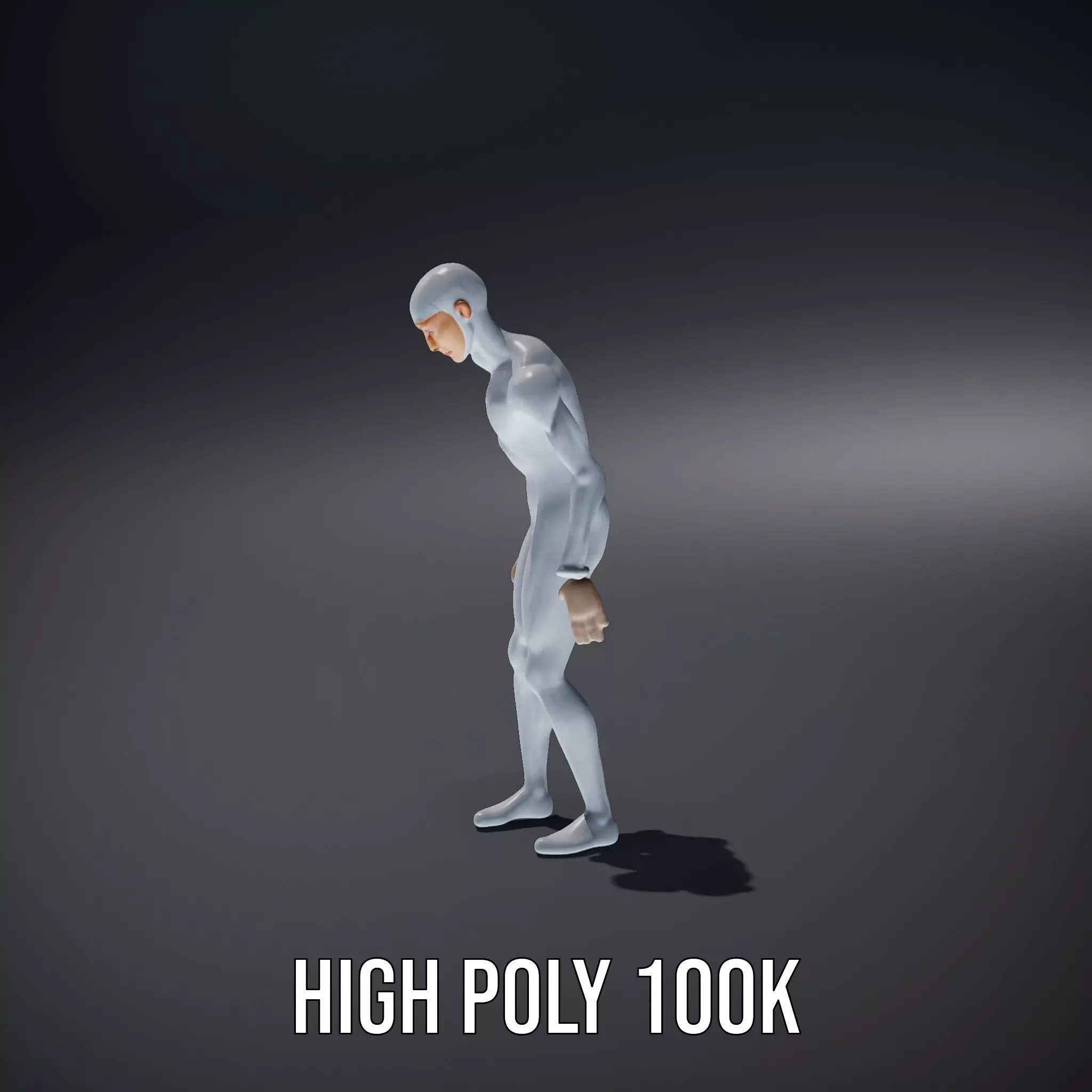 Sleek White Human model pack Low-poly 3D model_32
