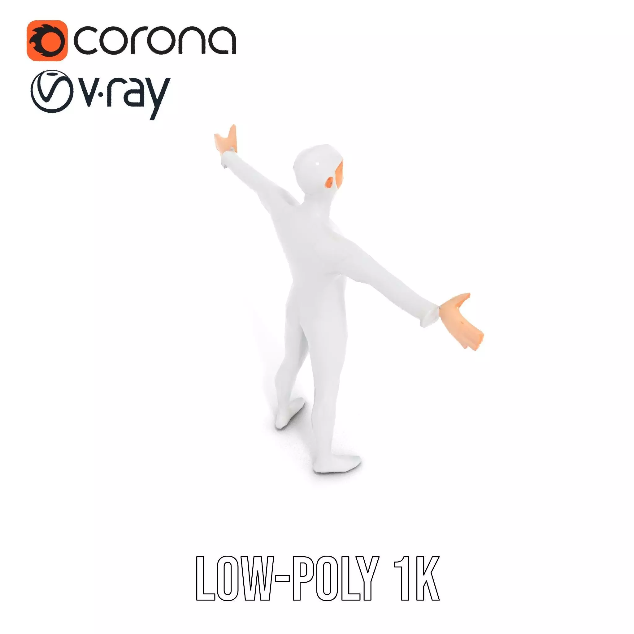 Sleek White Human model pack Low-poly 3D model_22