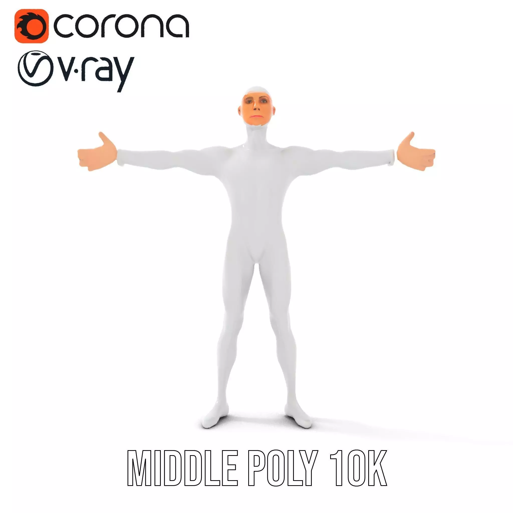 Sleek White Human model pack Low-poly 3D model_30