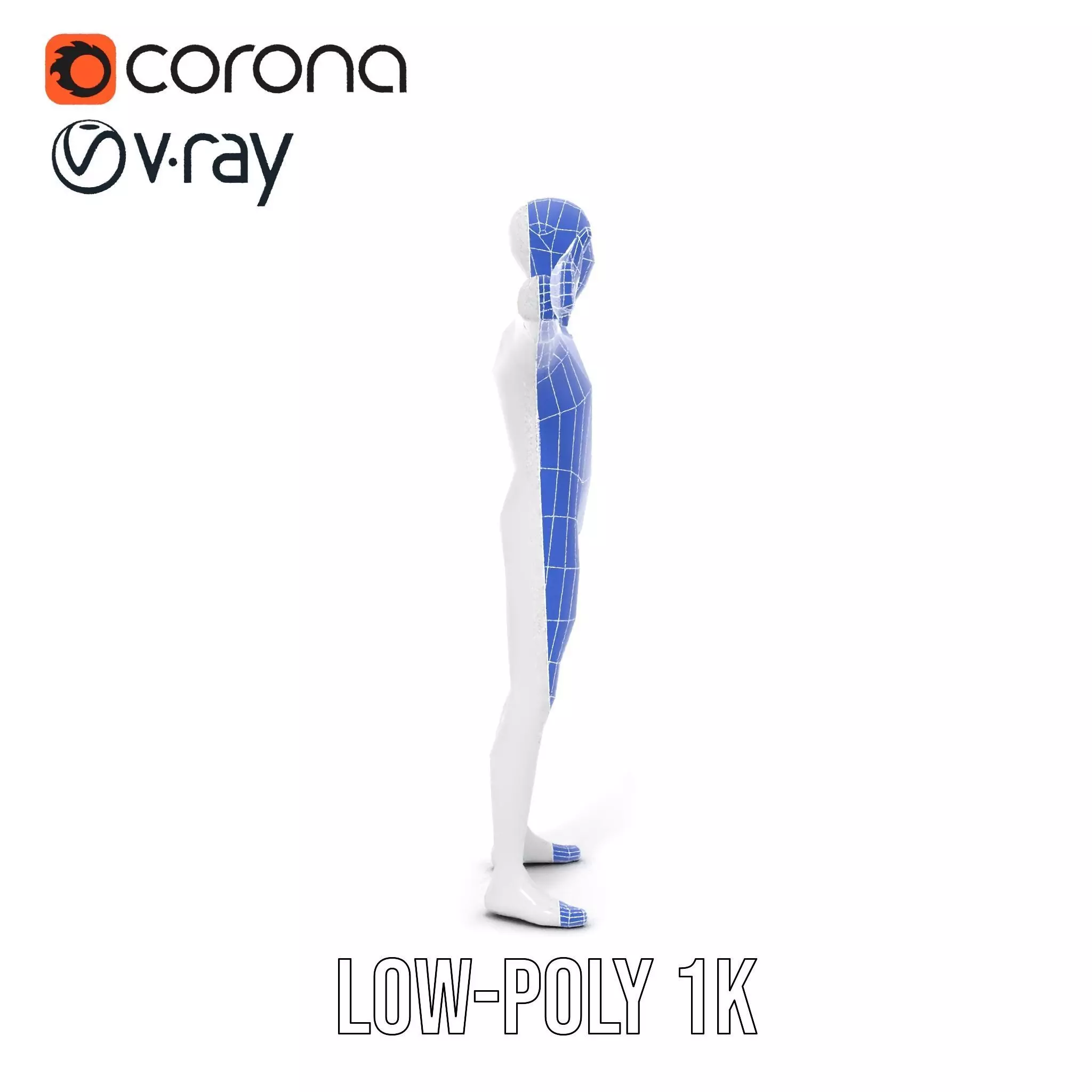 Sleek White Human model pack Low-poly 3D model_25