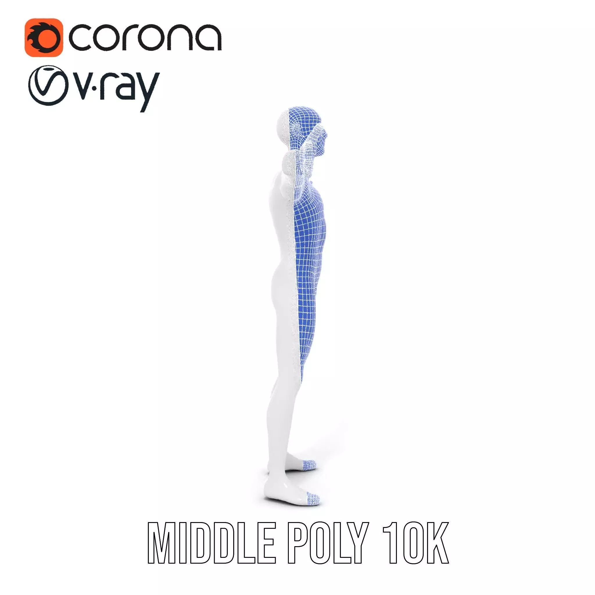 Sleek White Human model pack Low-poly 3D model_6