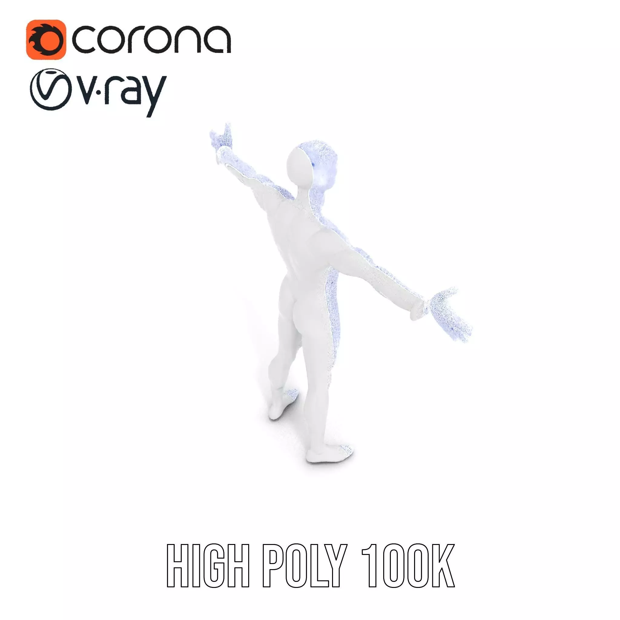 Sleek White Human model pack Low-poly 3D model_10