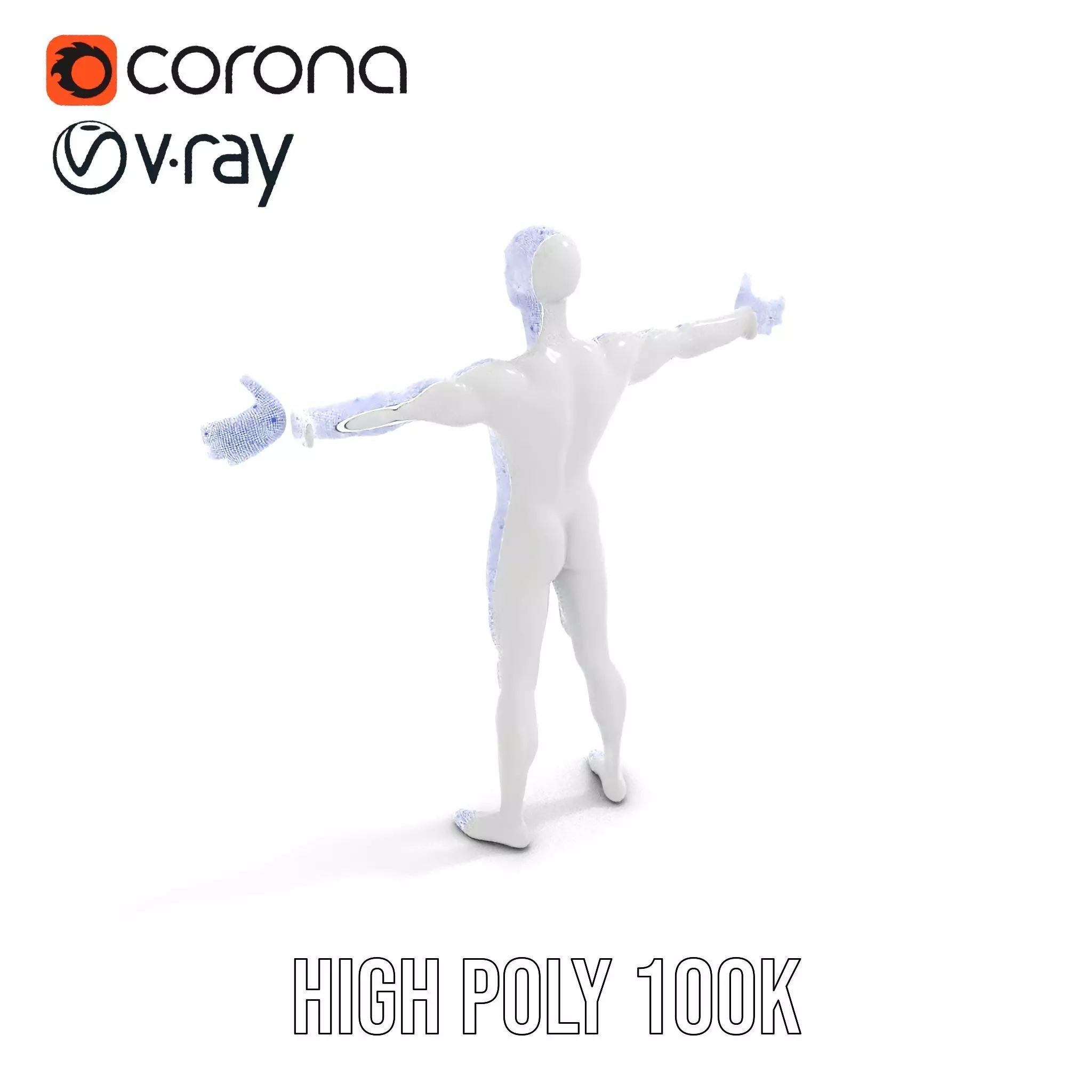 Sleek White Human model pack Low-poly 3D model_26
