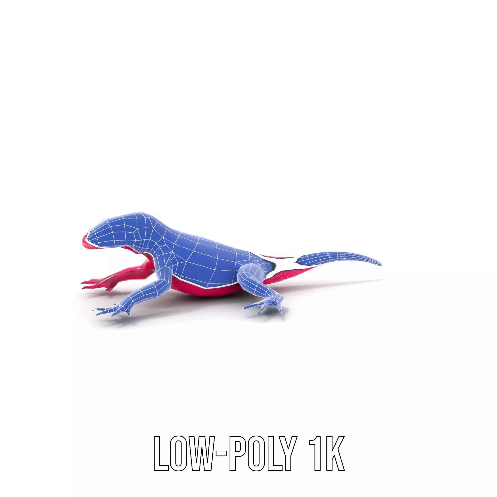 Vibrant Magenta Lizard model pack Low-poly 3D model_8