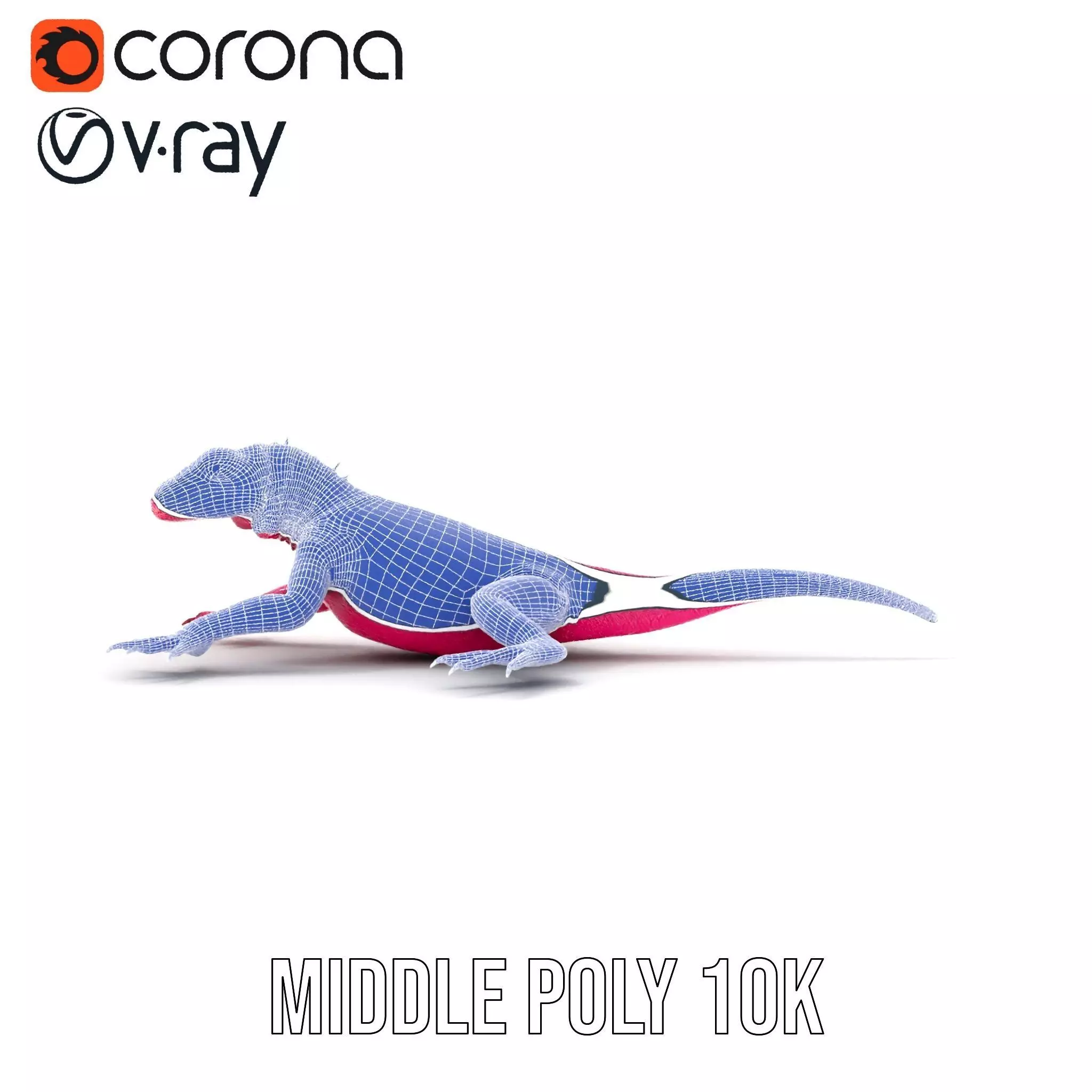 Vibrant Magenta Lizard model pack Low-poly 3D model_5