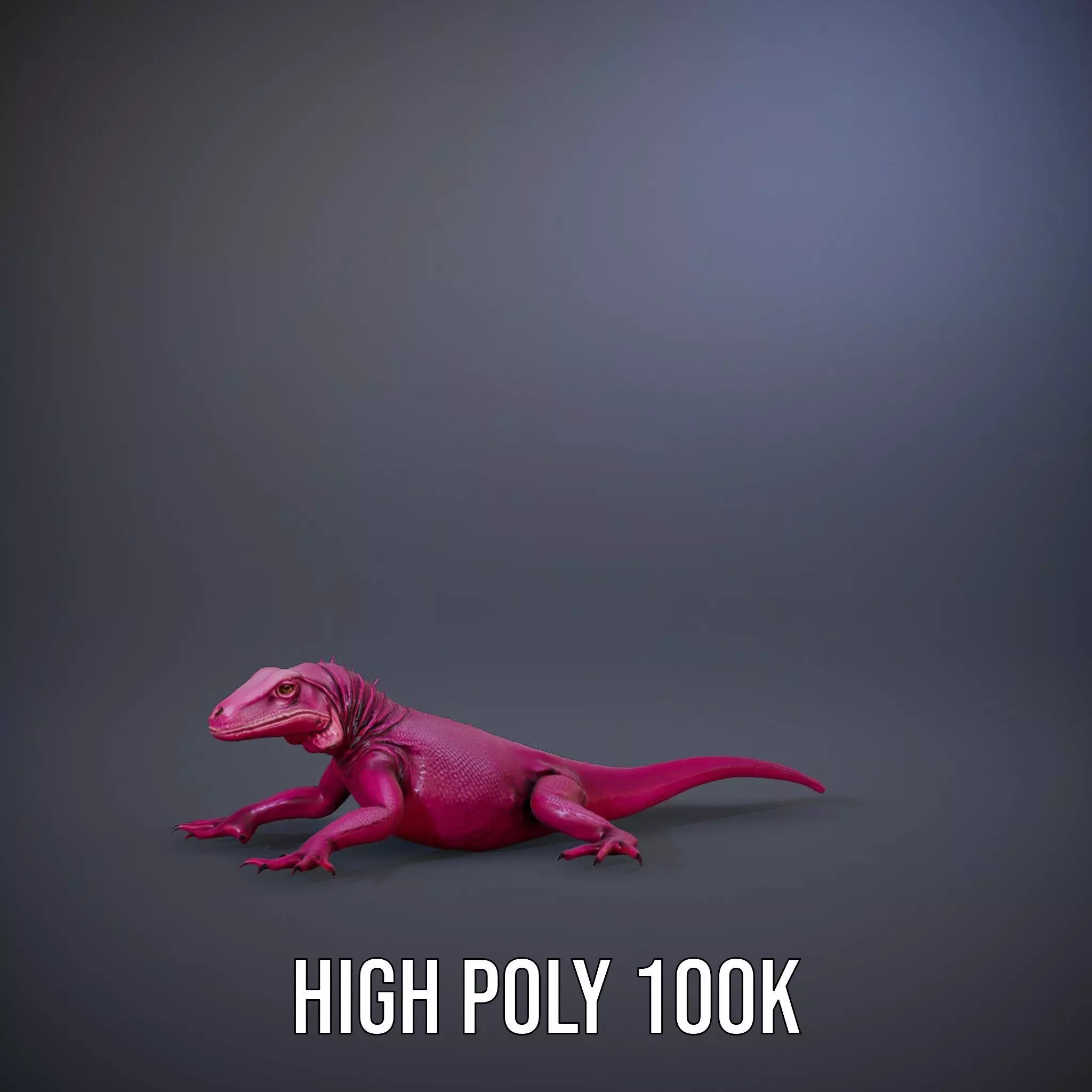 Vibrant Magenta Lizard model pack Low-poly 3D model_34