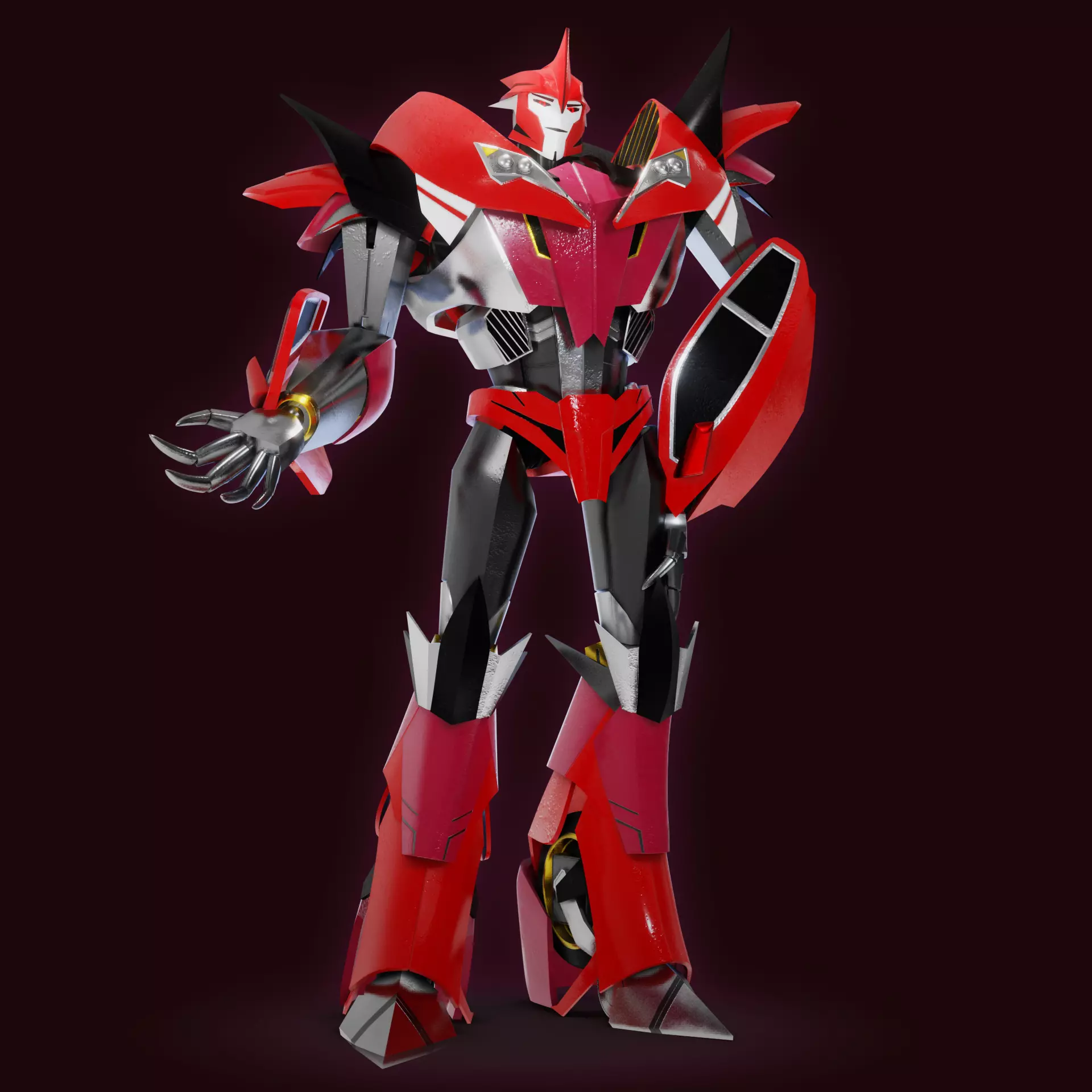 Knockout Transformers Prime Character Rig Free 3D model_2
