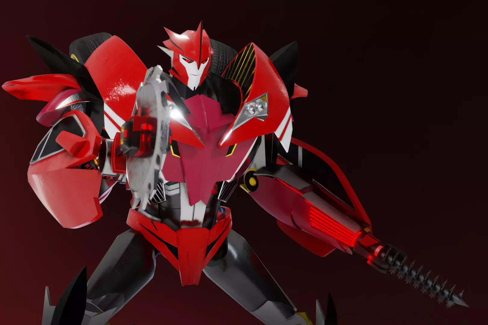 Knockout Transformers Prime Character Rig Free 3D model_3