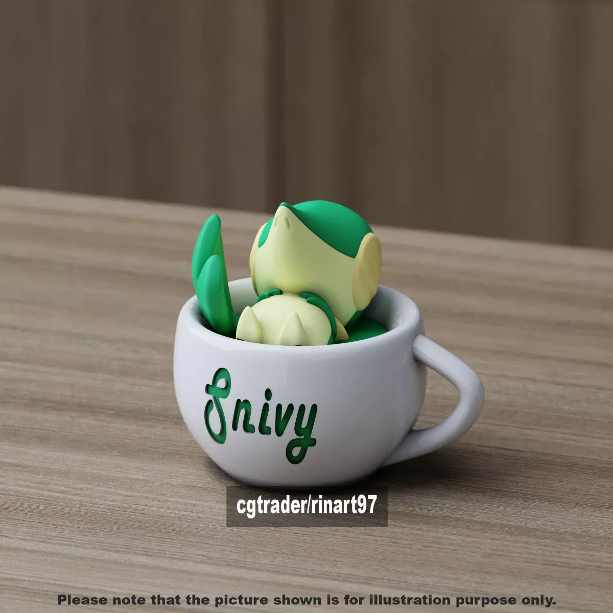 Snivy chill cup 3D print model