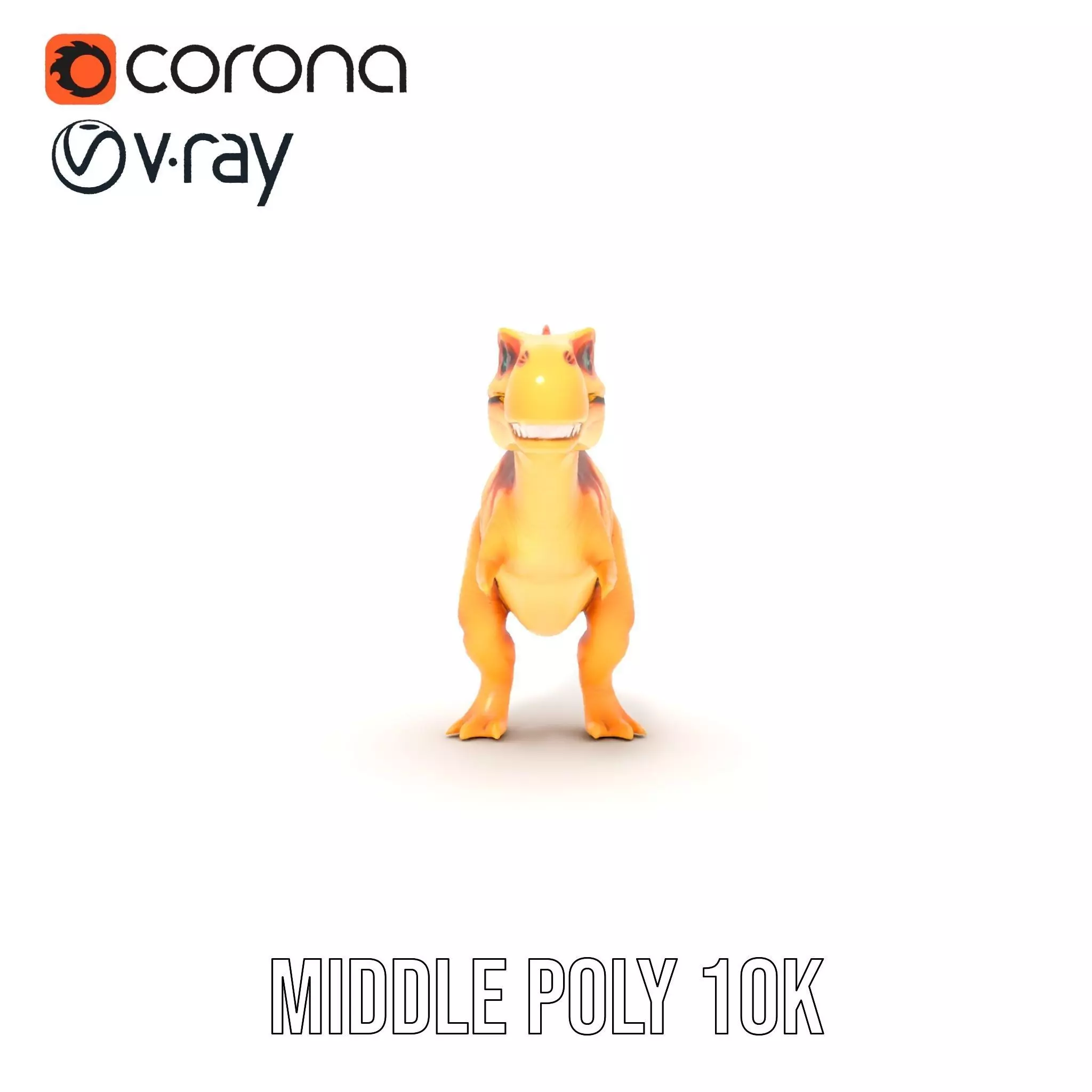 Orange Dinosaur model pack Low-poly 3D model_21