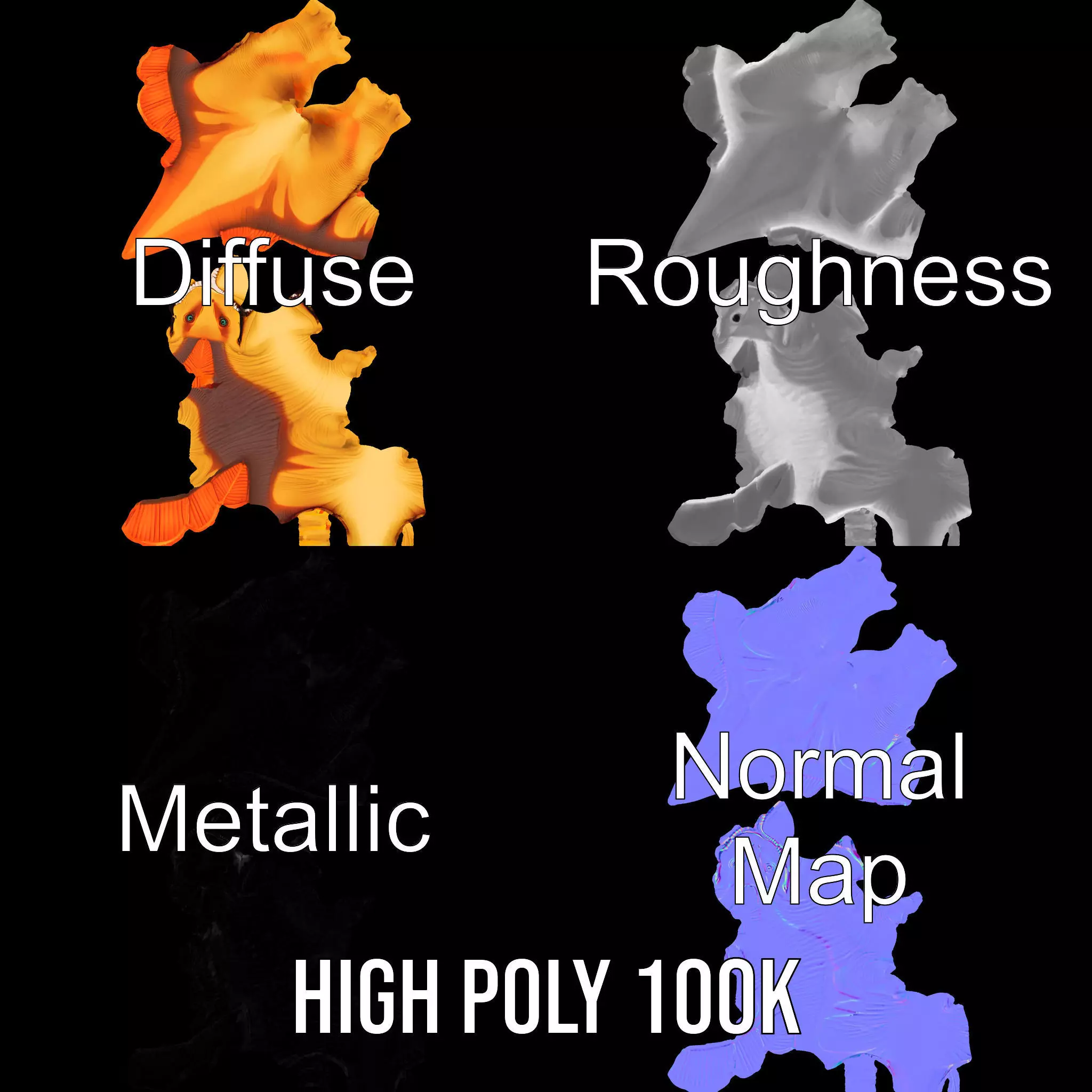 Orange Dinosaur model pack Low-poly 3D model_3