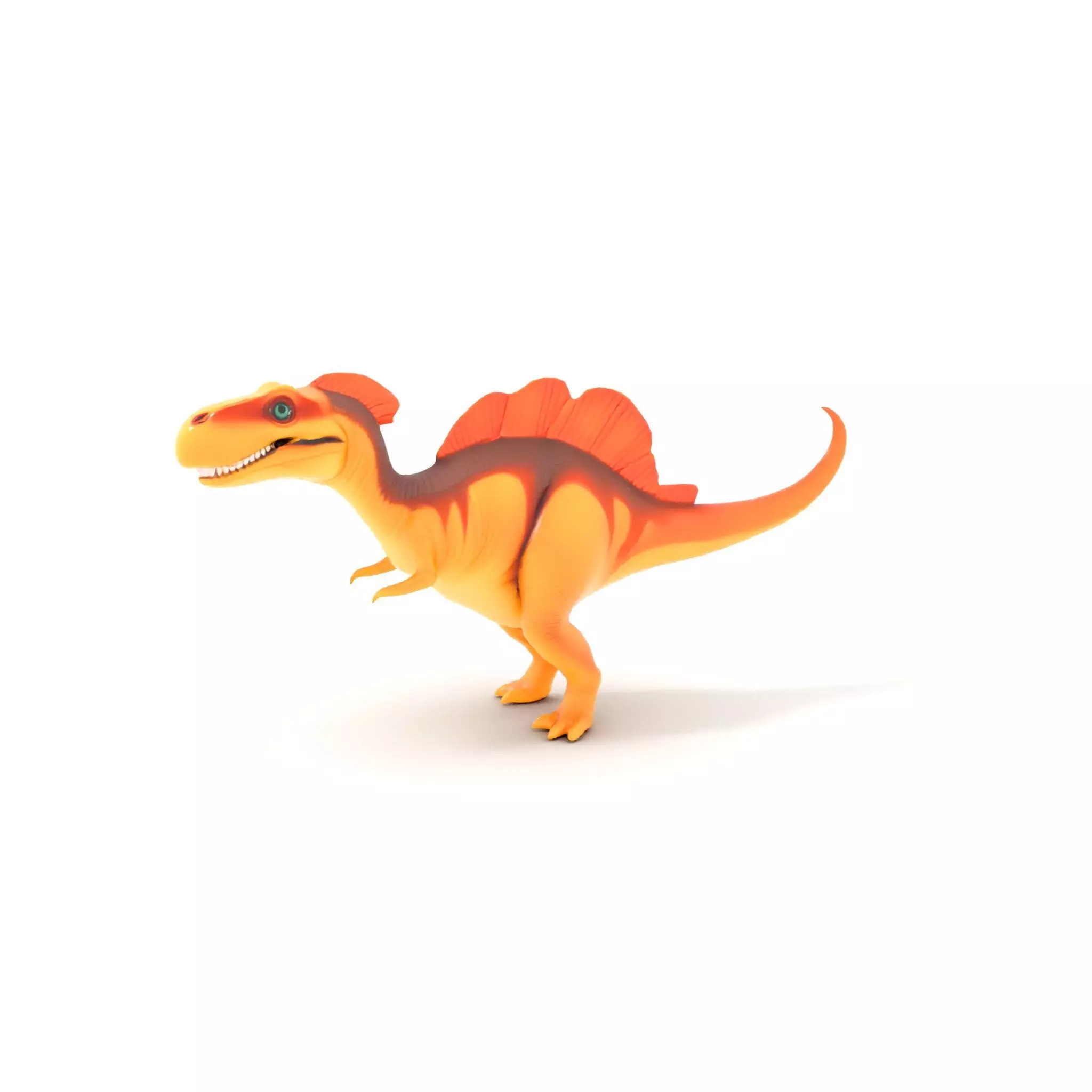 Orange Dinosaur model pack Low-poly 3D model_5