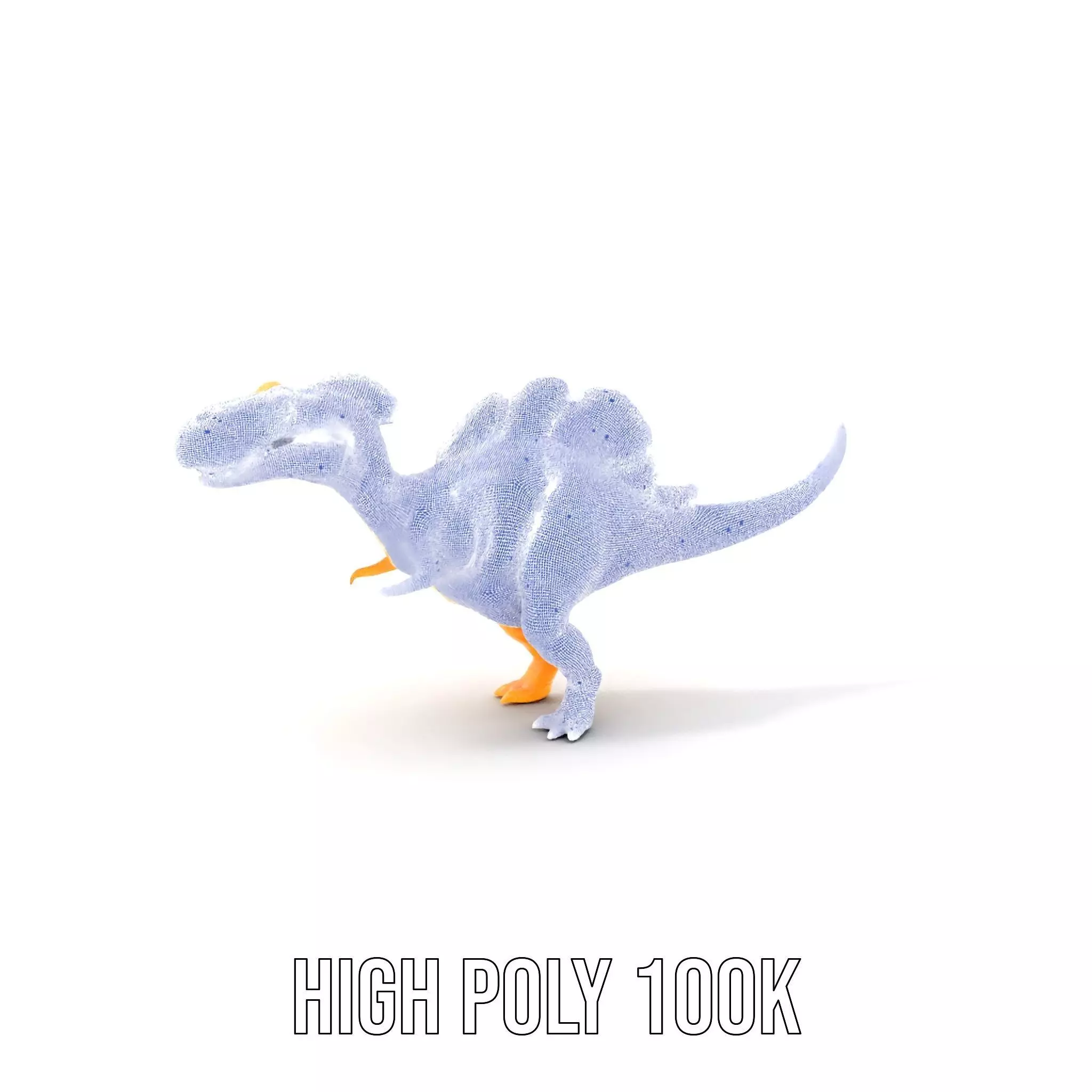 Orange Dinosaur model pack Low-poly 3D model_4