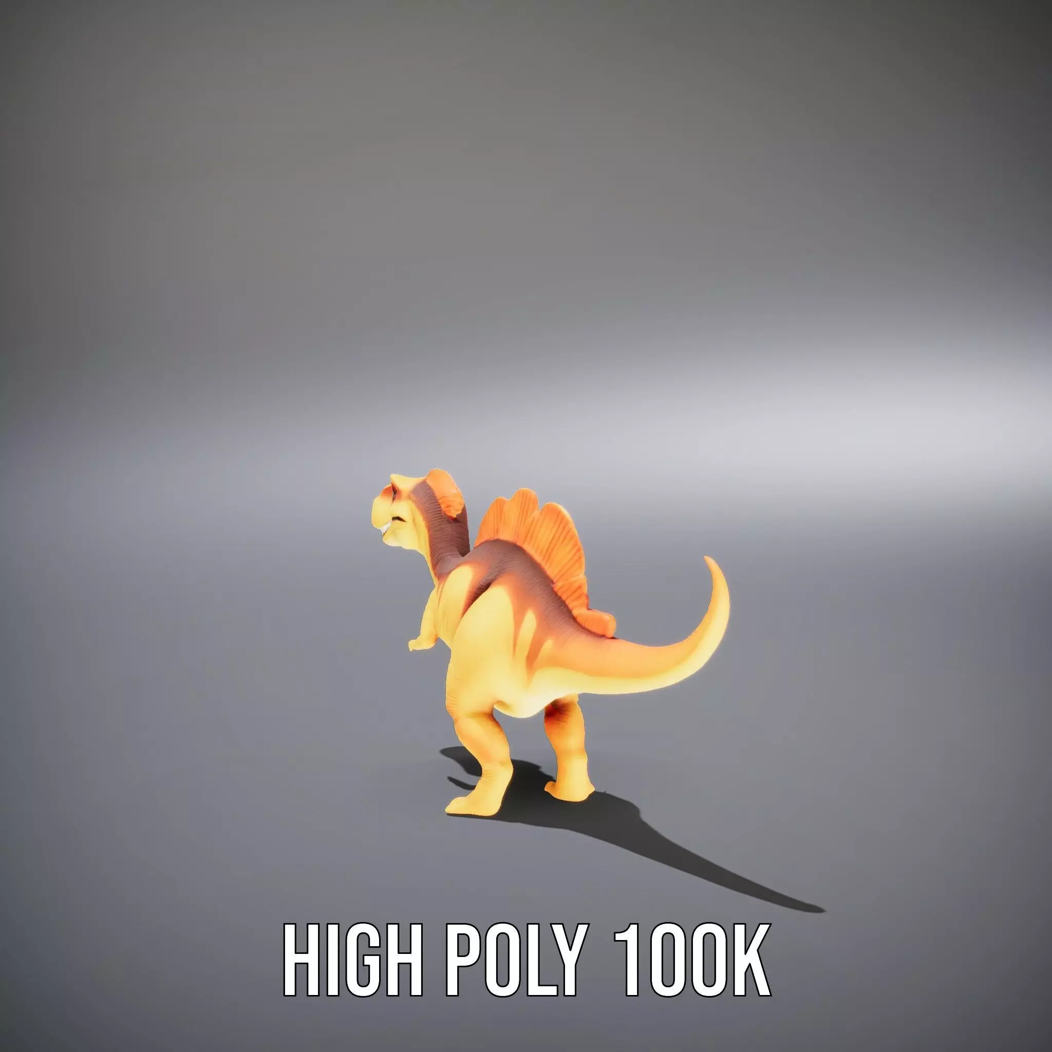 Orange Dinosaur model pack Low-poly 3D model_8