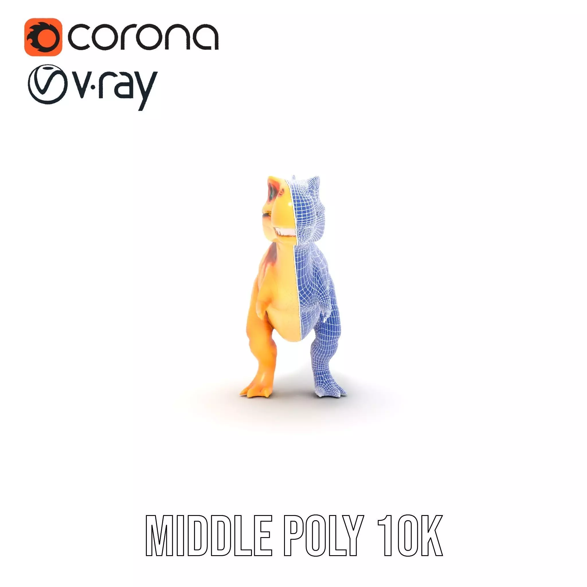 Orange Dinosaur model pack Low-poly 3D model_27