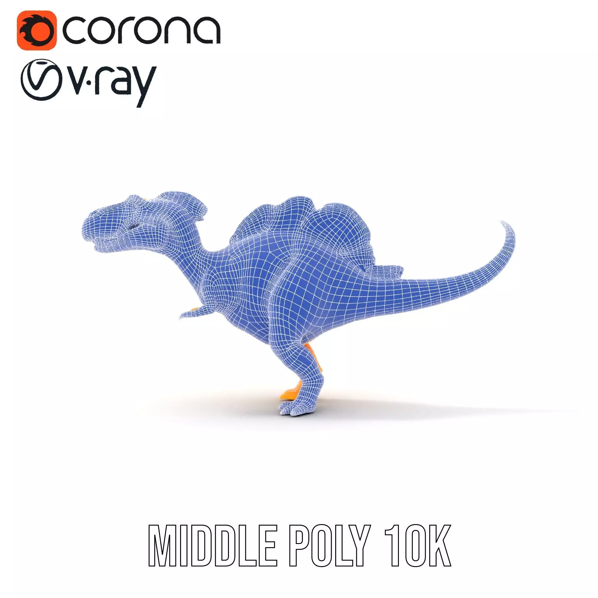 Orange Dinosaur model pack Low-poly 3D model_19