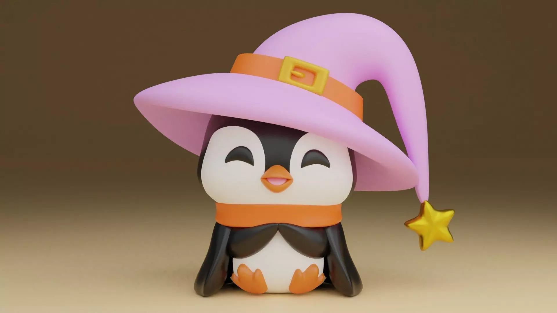 Halloween wizard penguin 12 3D print model_0