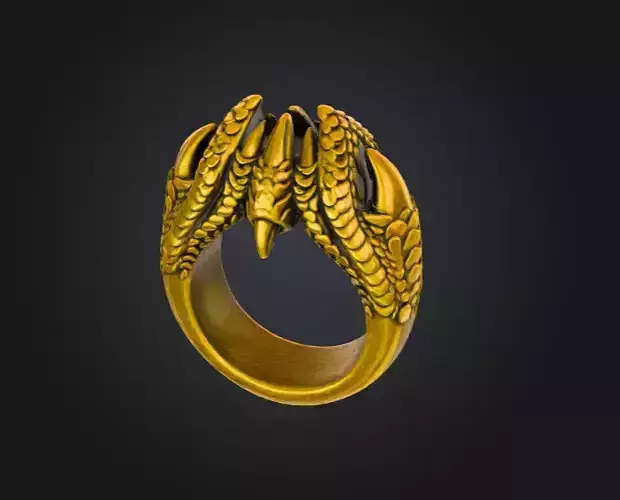 Golden Dragon Claw Ring